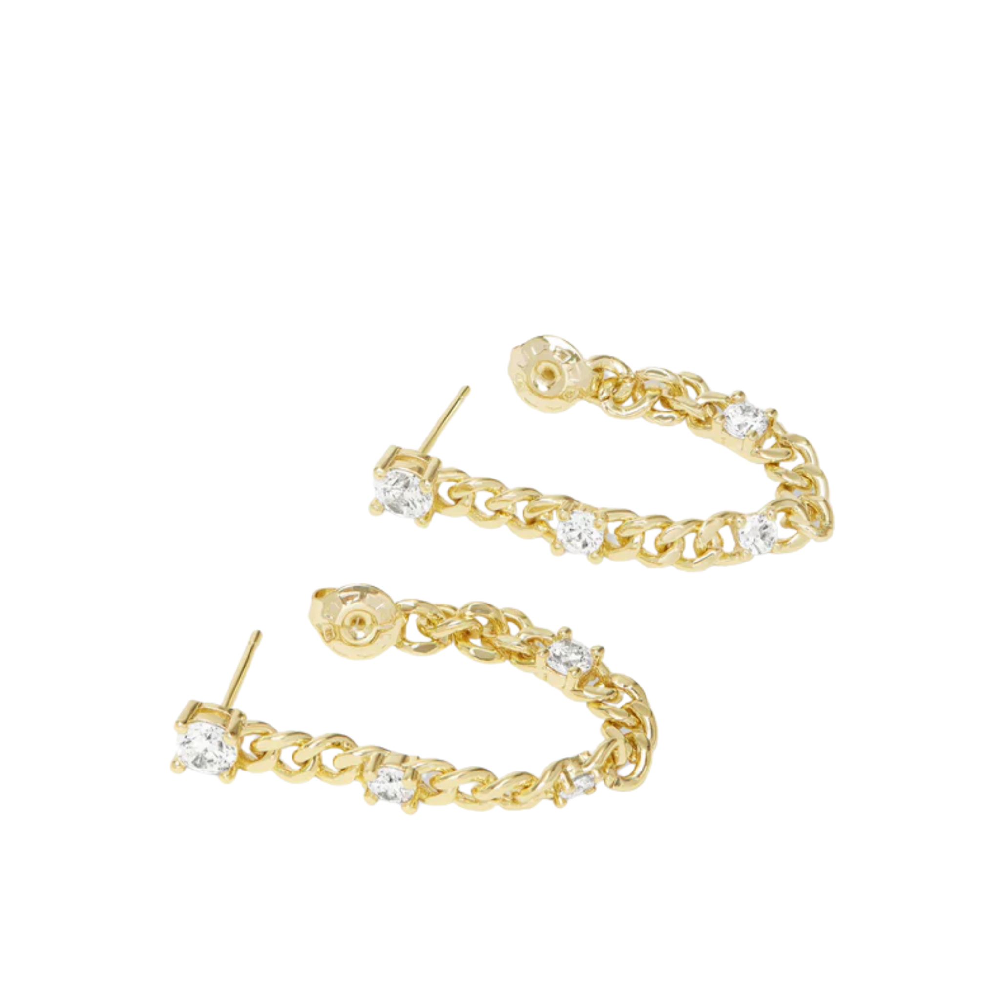 Julian Triple Diamond Soft Chain Hoops