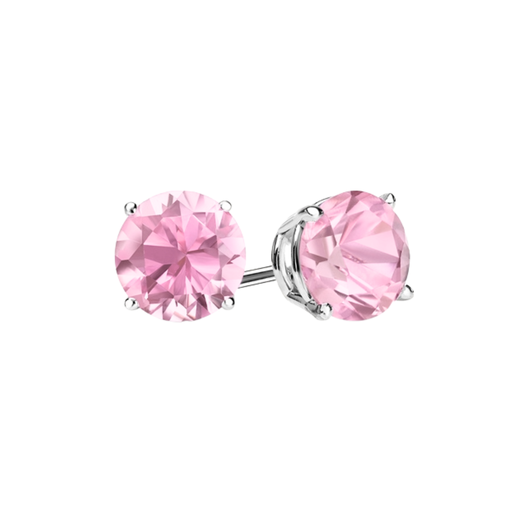 Birthstone CZ Sterling Silver Stud Earrings