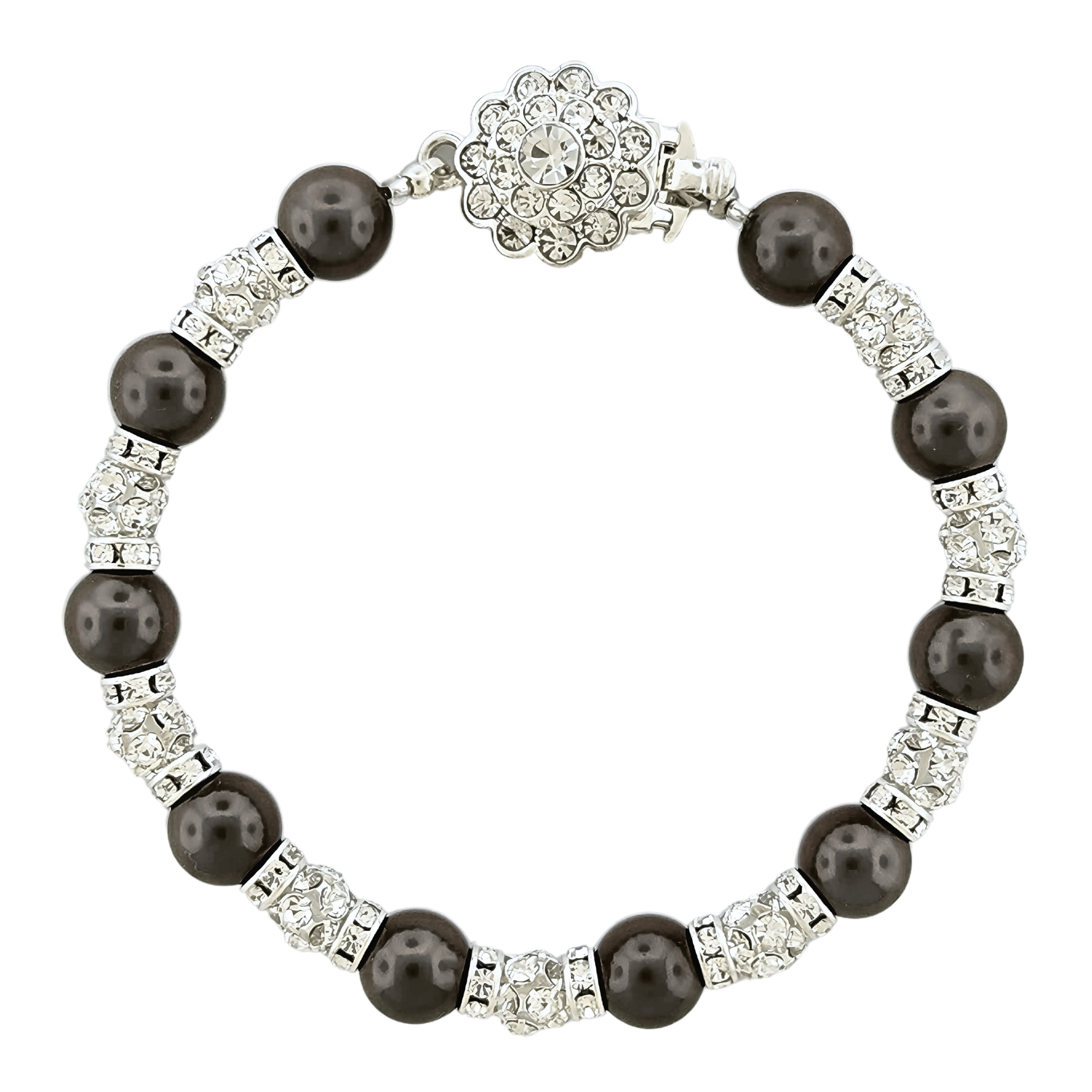 Pearl Beaded Bracelet with Crystal Accent Beads - Let's Bag It 
