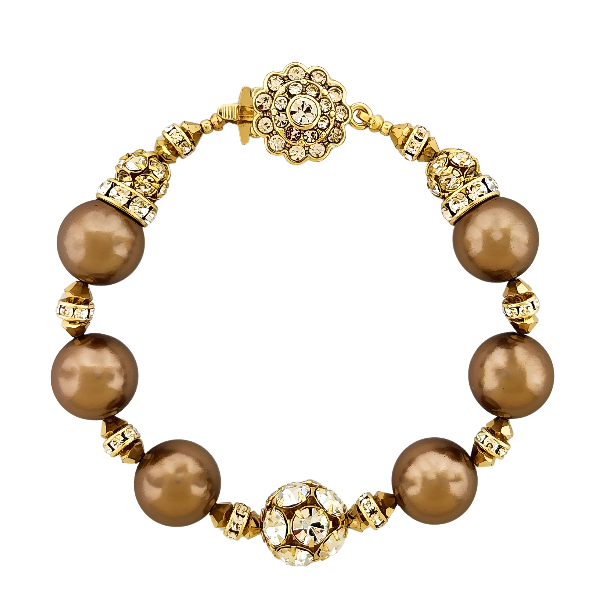 Bronze and gold pearl bracelet - Let's Bag It 