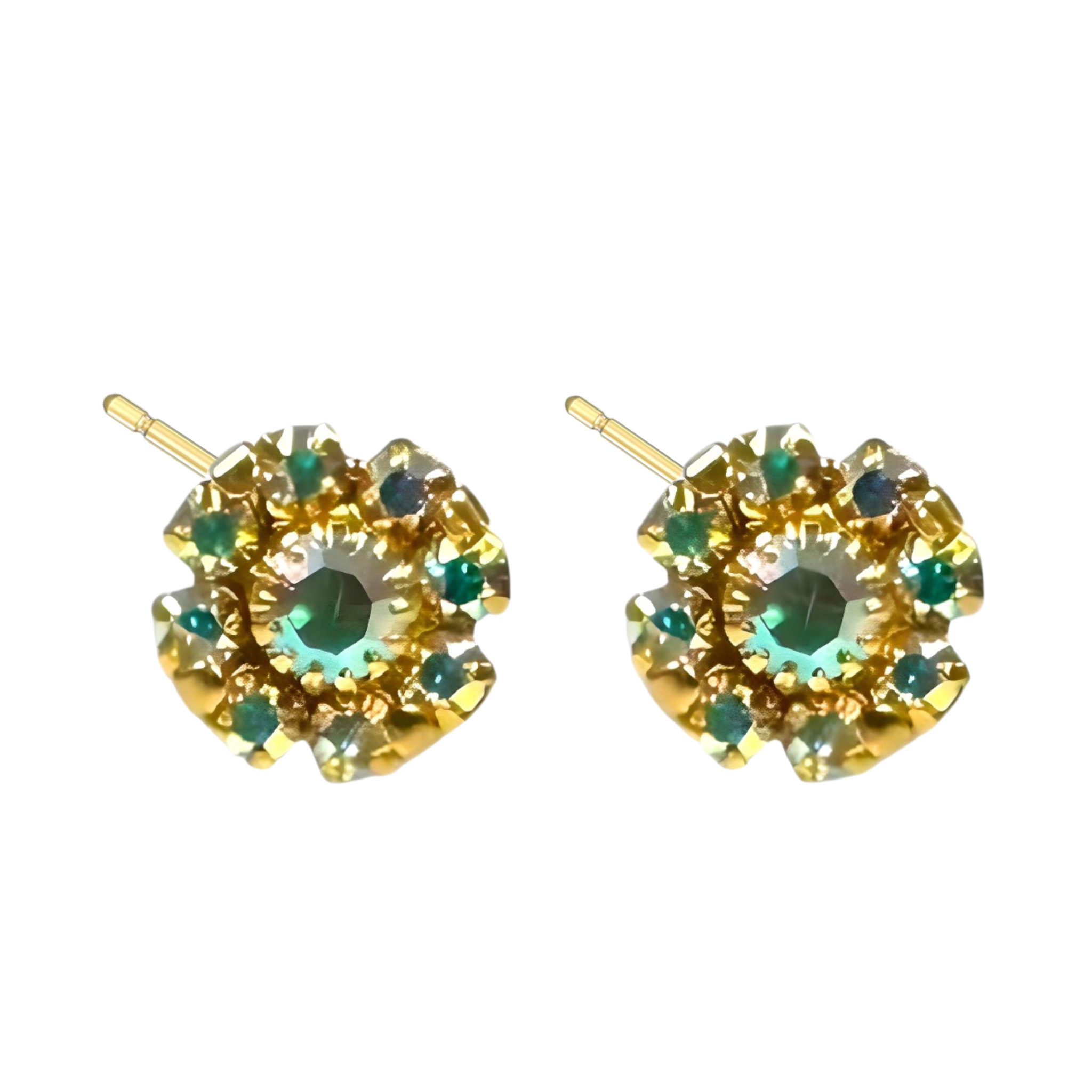 Floral earring studs featuring intricate flower designs in vibrant colors, perfect for adding a touch of elegance.