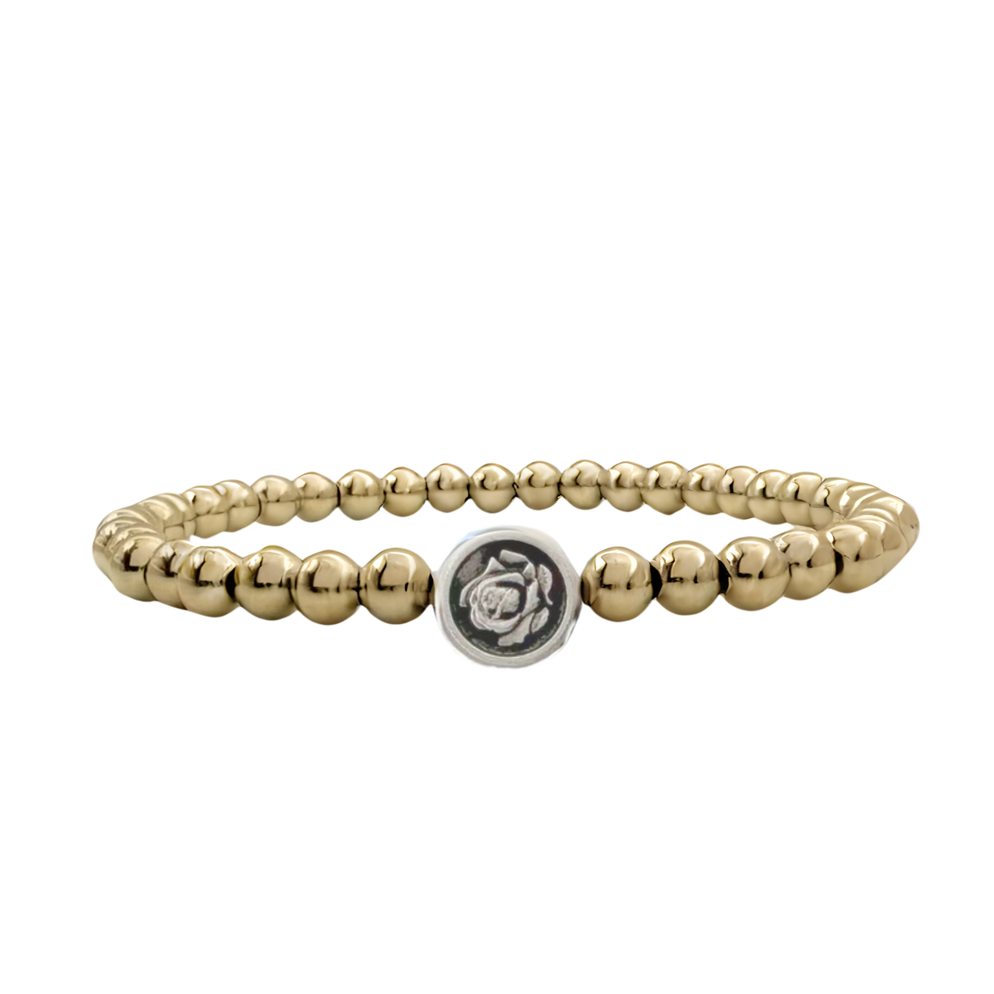 Subliminal Saint Therese Little Flower beaded bracelet by love lisa featuring colorful beads and a floral charm.