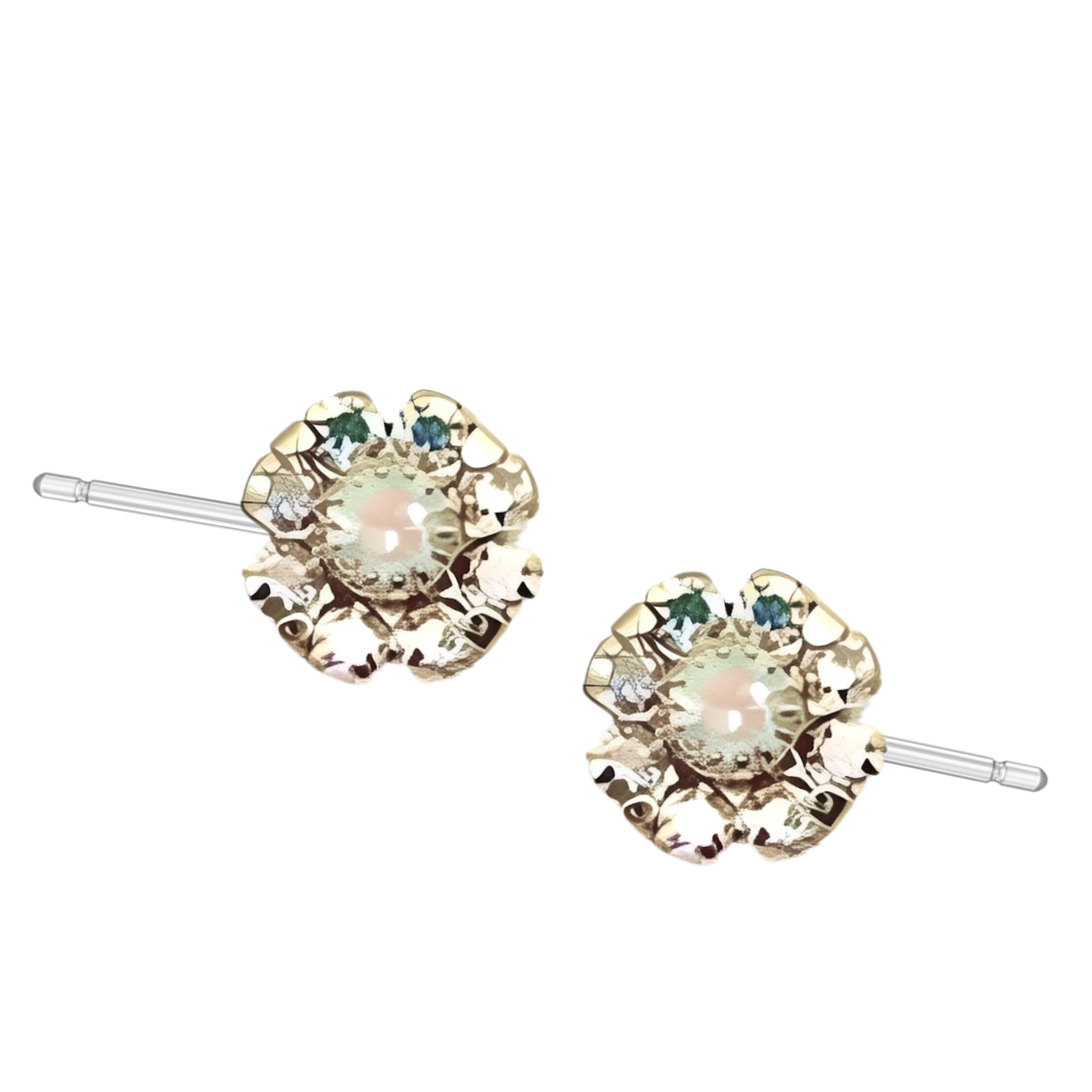 Floral earring studs featuring a vibrant flower design, perfect for adding a touch of elegance to any outfit.