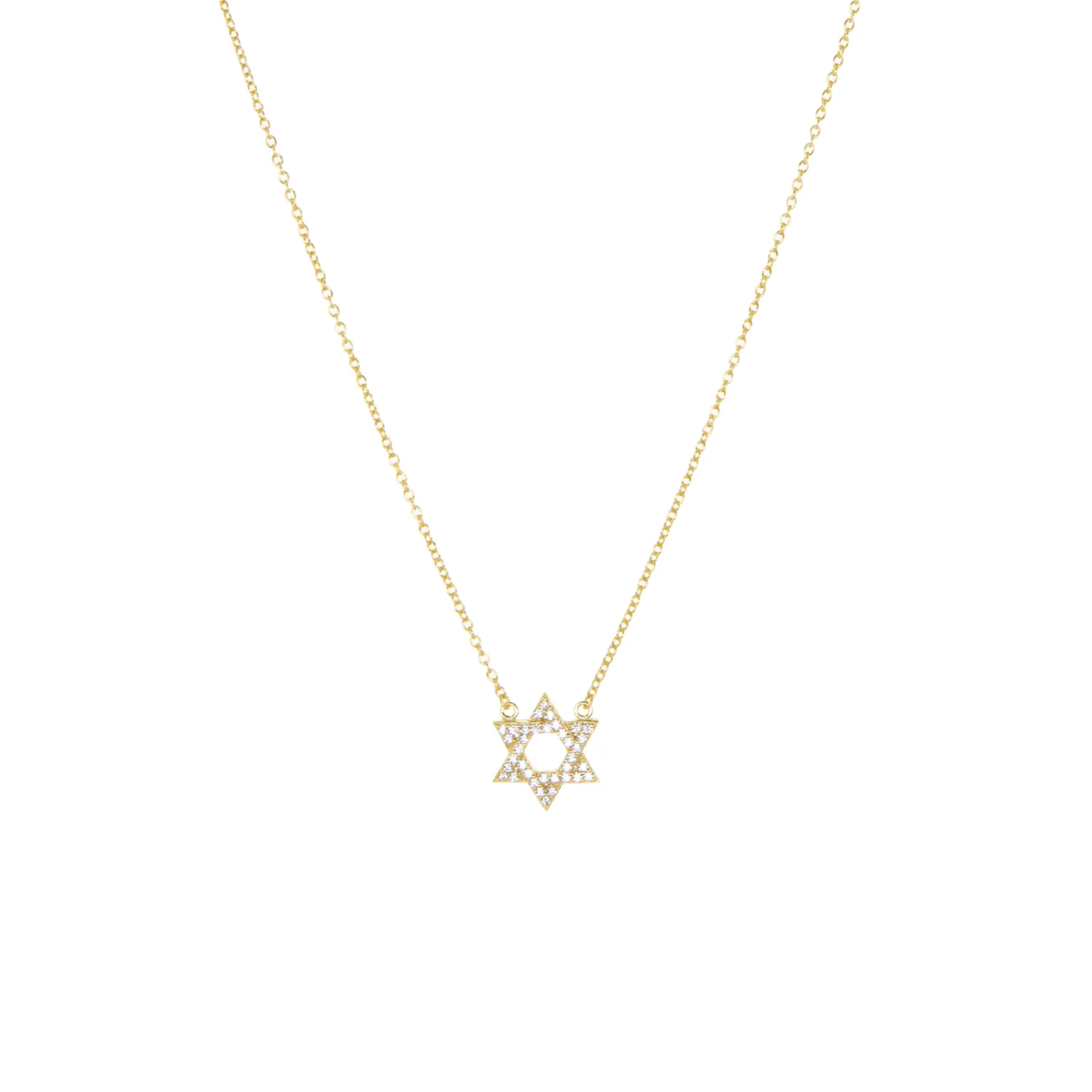 cz star of david necklace