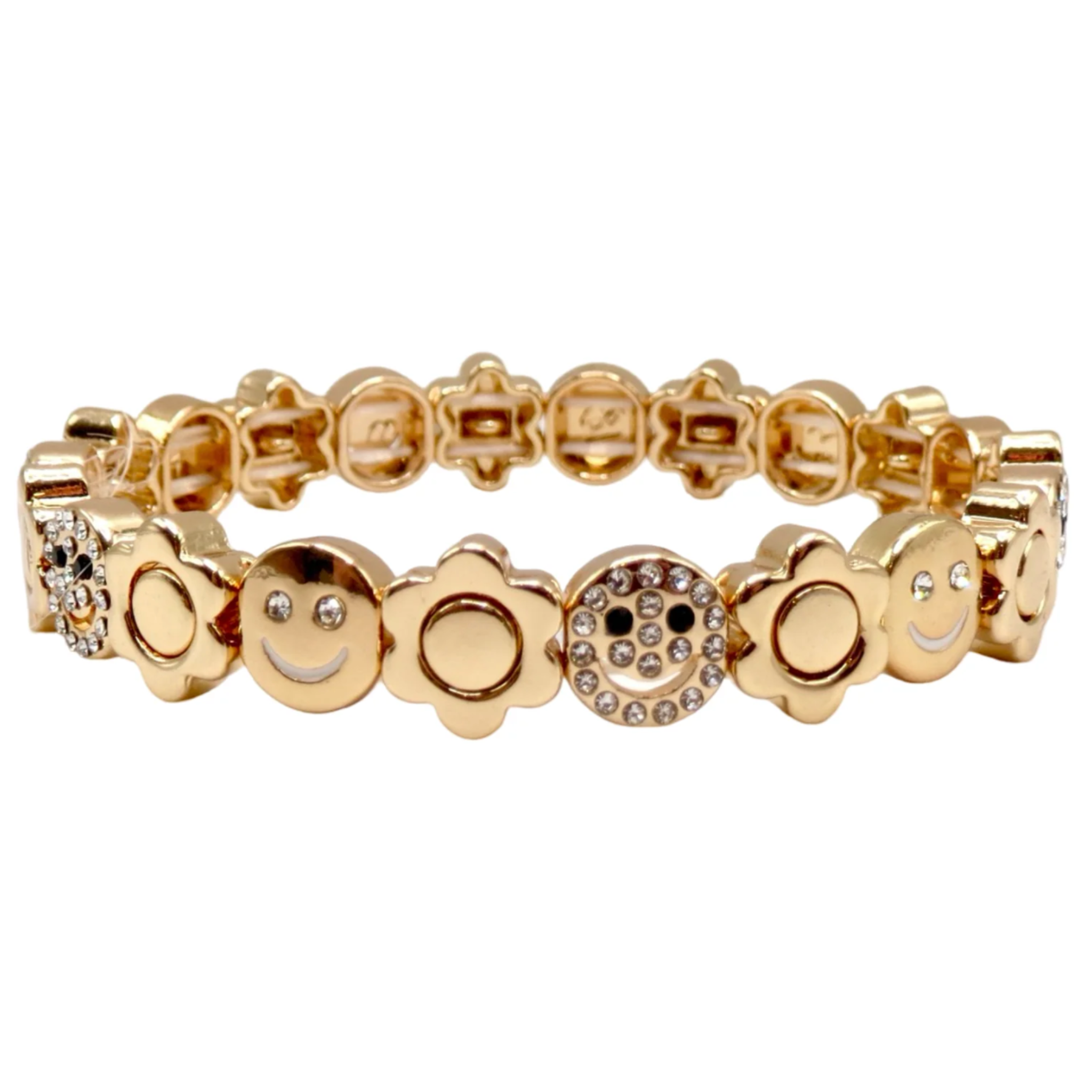 The Blingy Floral Smiley Single Bracelet - Let's Bag It 