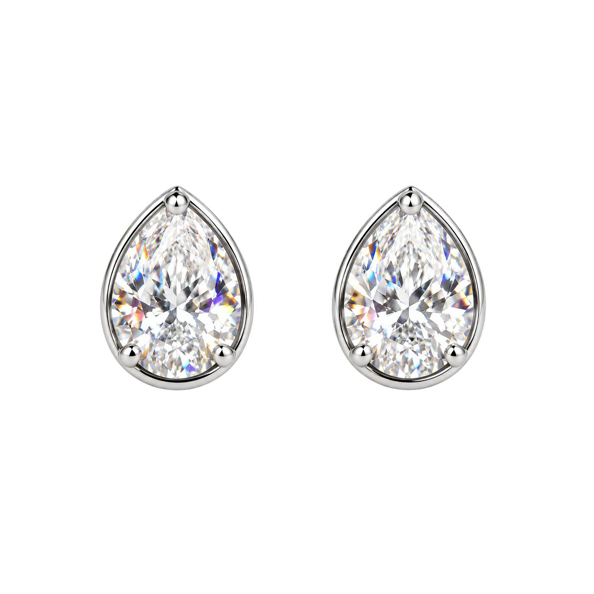 Bezel Set Pear Earrings