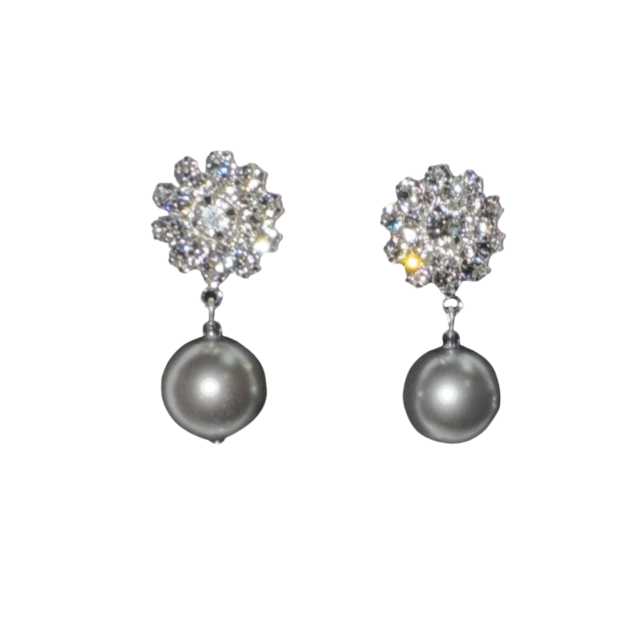 Single pearl diamond drop earring