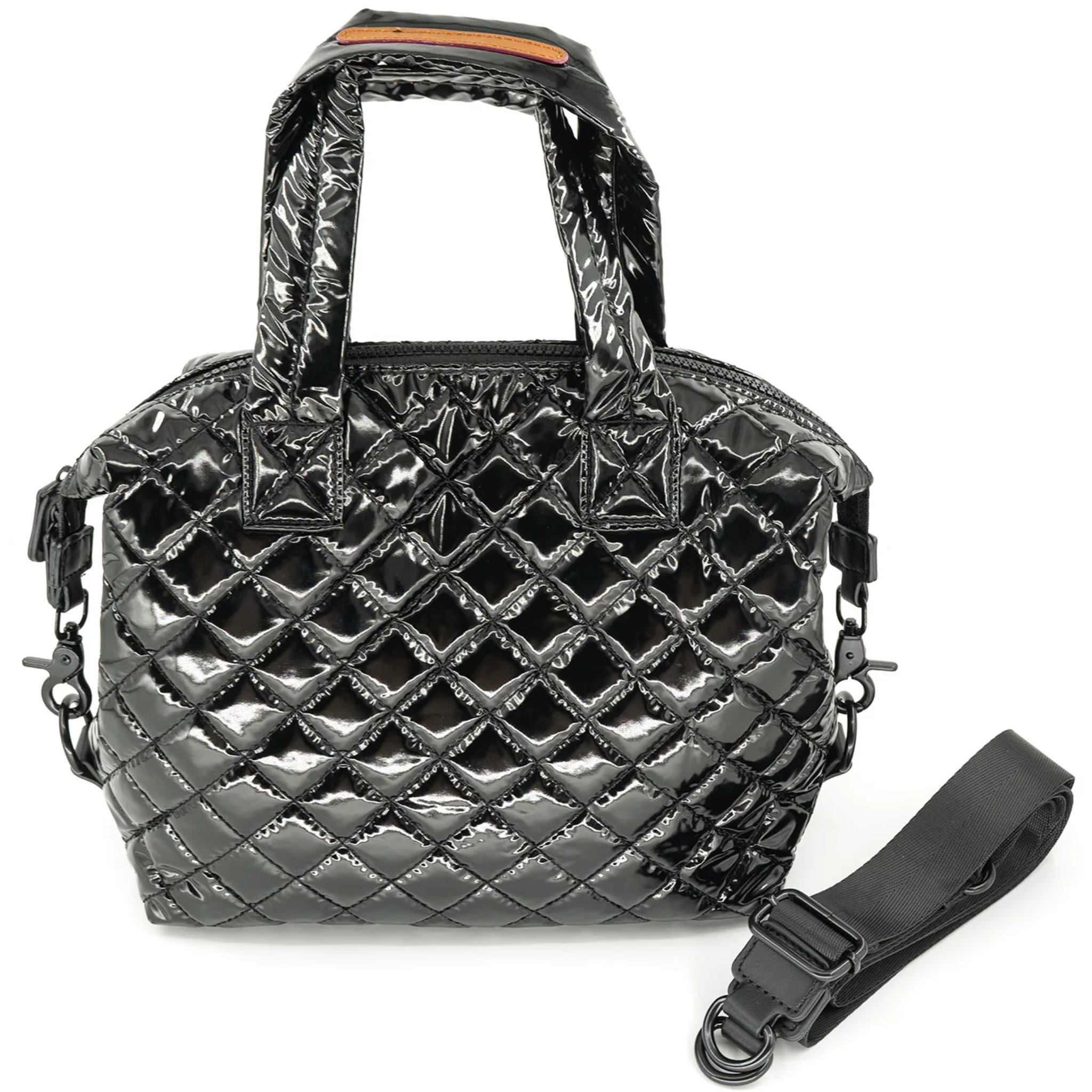 Medium quilted puffer crossbody bag by BC Handbags, stylish and spacious for adventure essentials, with a sleek, padded design.