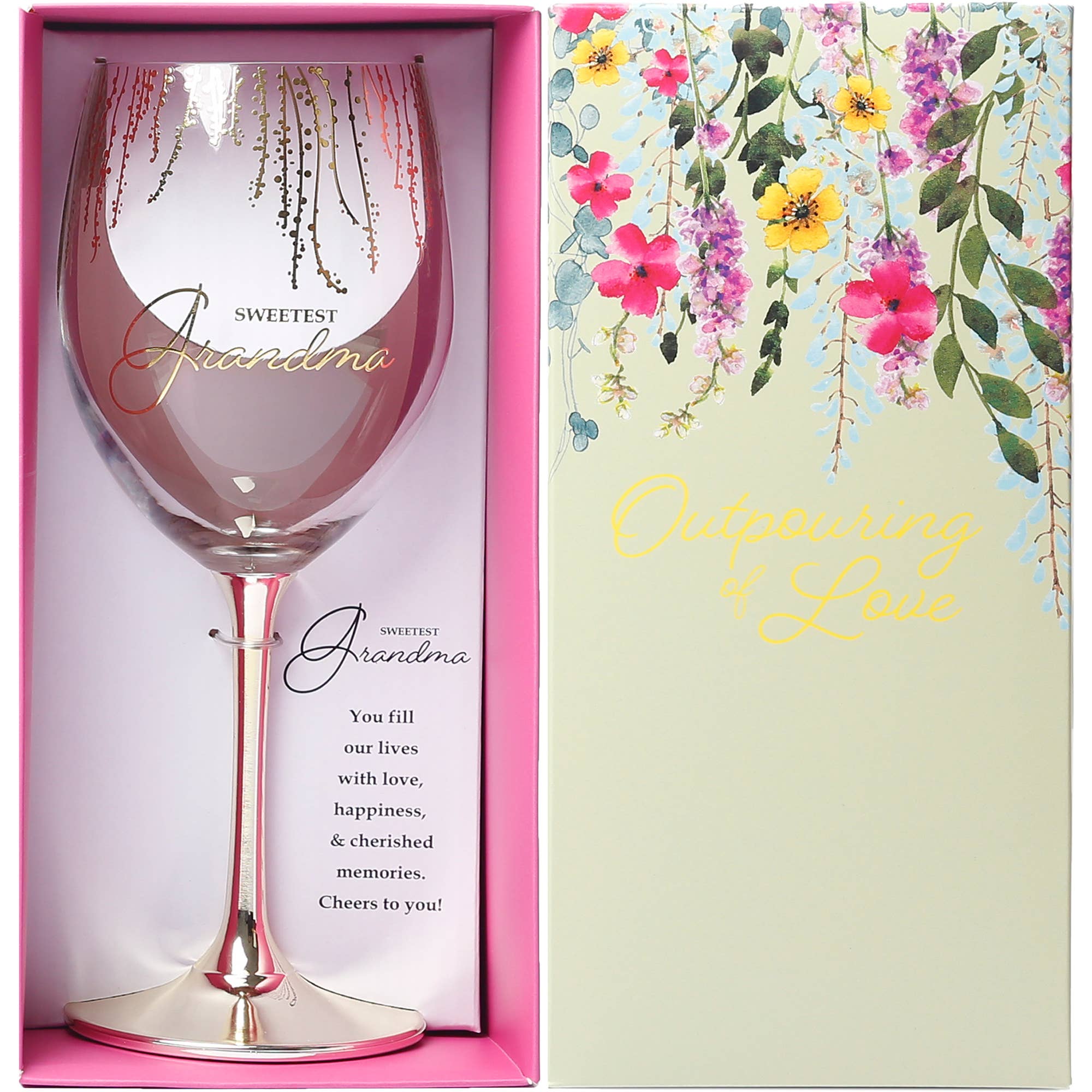 19 oz crystal wine glass in a gift box, featuring elegant design, perfect for grandmothers by Pavilion.