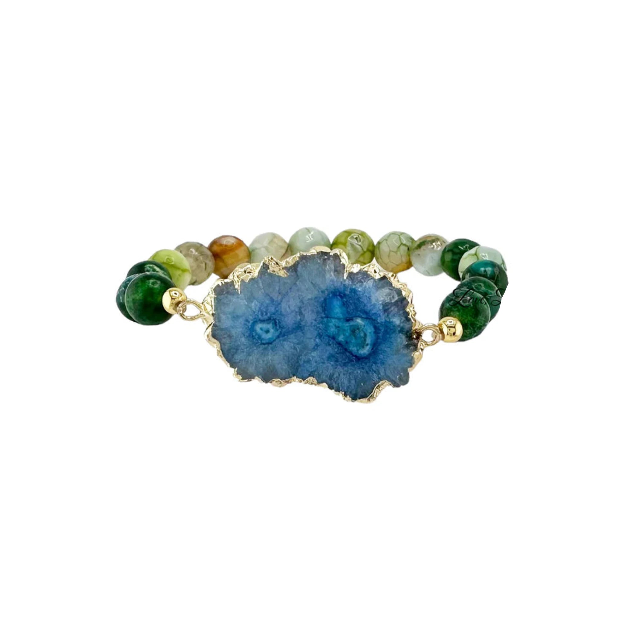 Blue earth gemstone stack