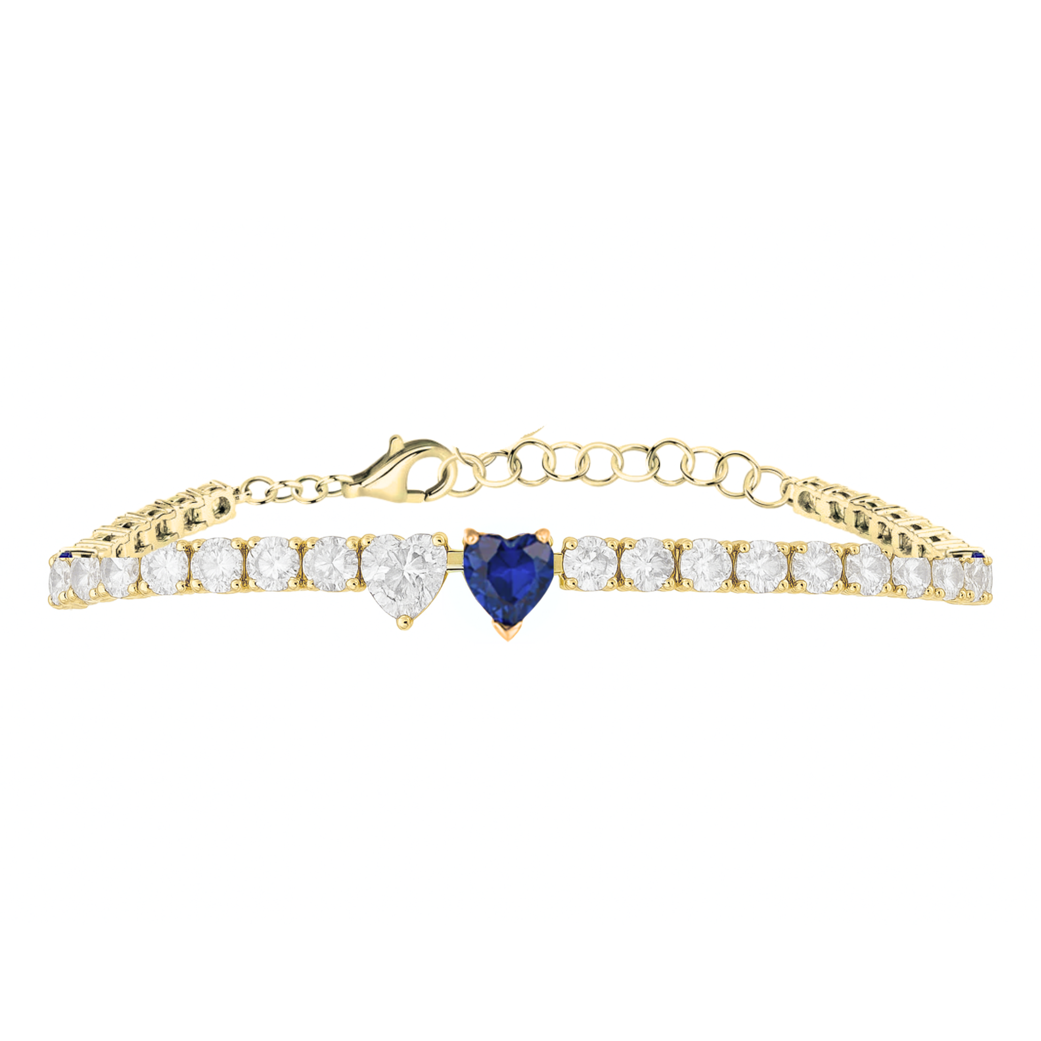 Blue Heart Tennis Bracelet