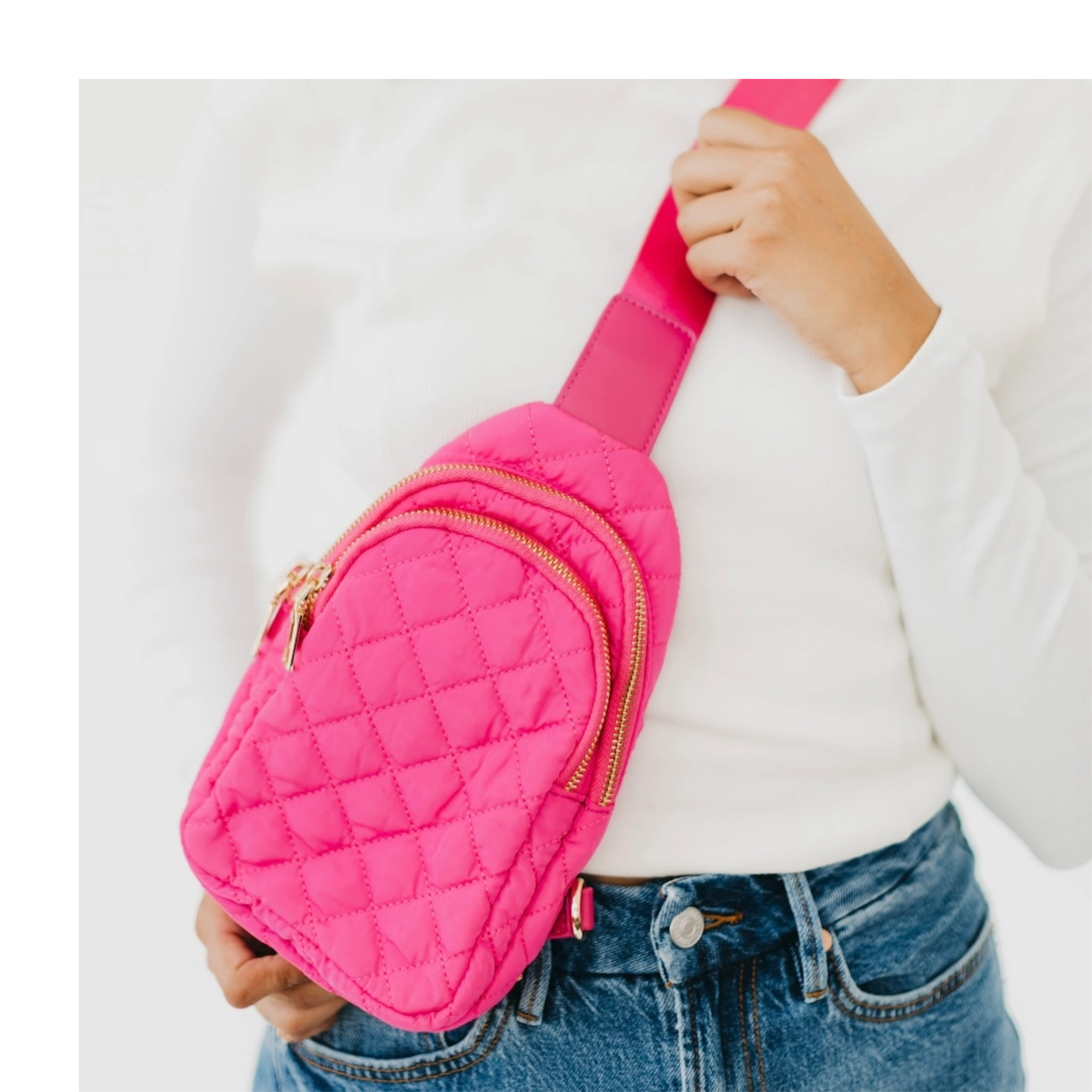 Pretty Simple Pinelope Puffer Bum Bag in black with a textured finish and adjustable strap, styled for casual outings.