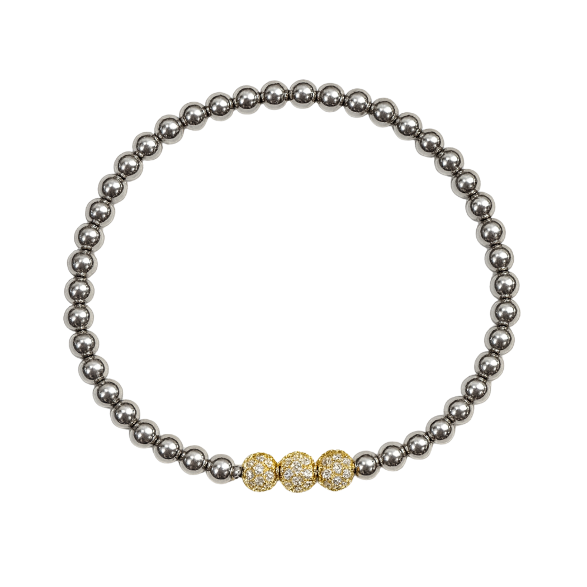 3 mm bracelet with shambla balls