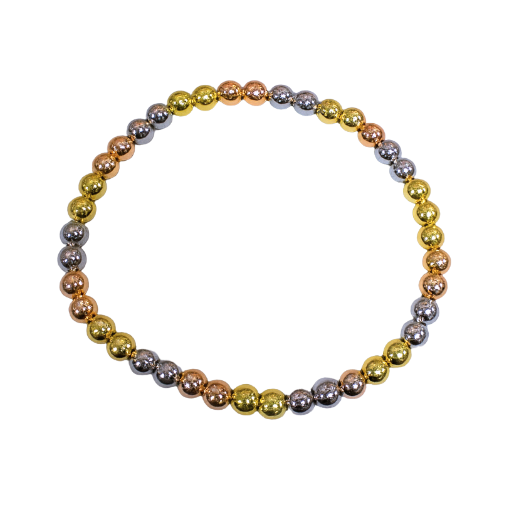 Tricolor beaded bracelet by The Skylar Project featuring black, red, and yellow beads on a stylish bracelet.