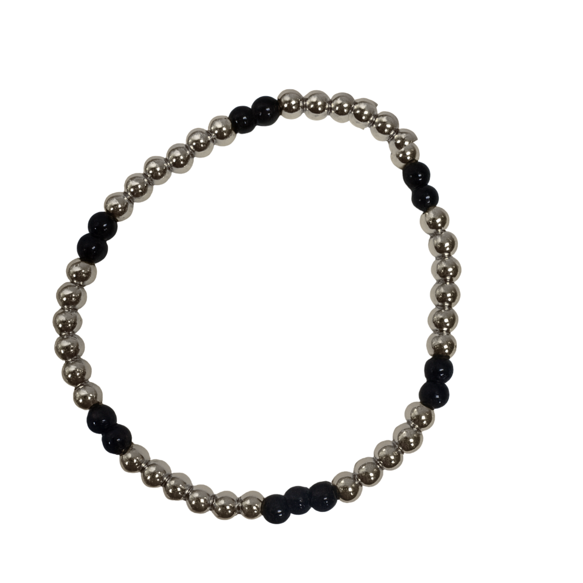Black hair clip with rhinestones, featuring a 4mm beaded bracelet with colorful beads by The Skylar Project