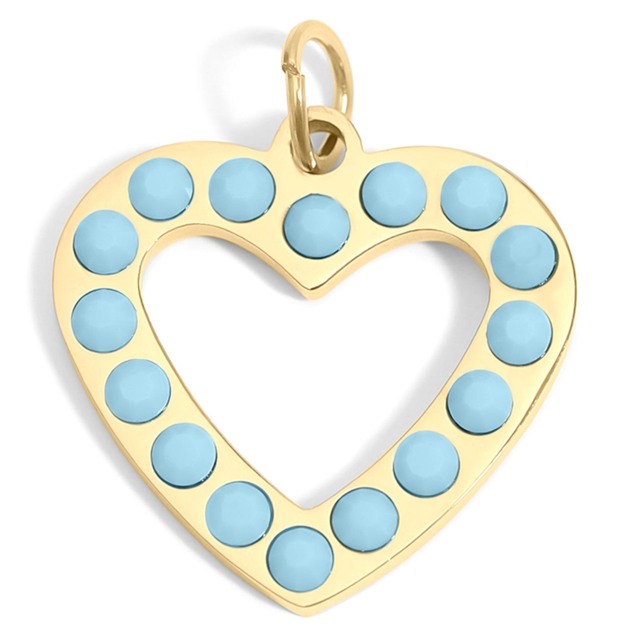 18K Gold Pvd Stainless Steel Turquoise Stone Heart Charm