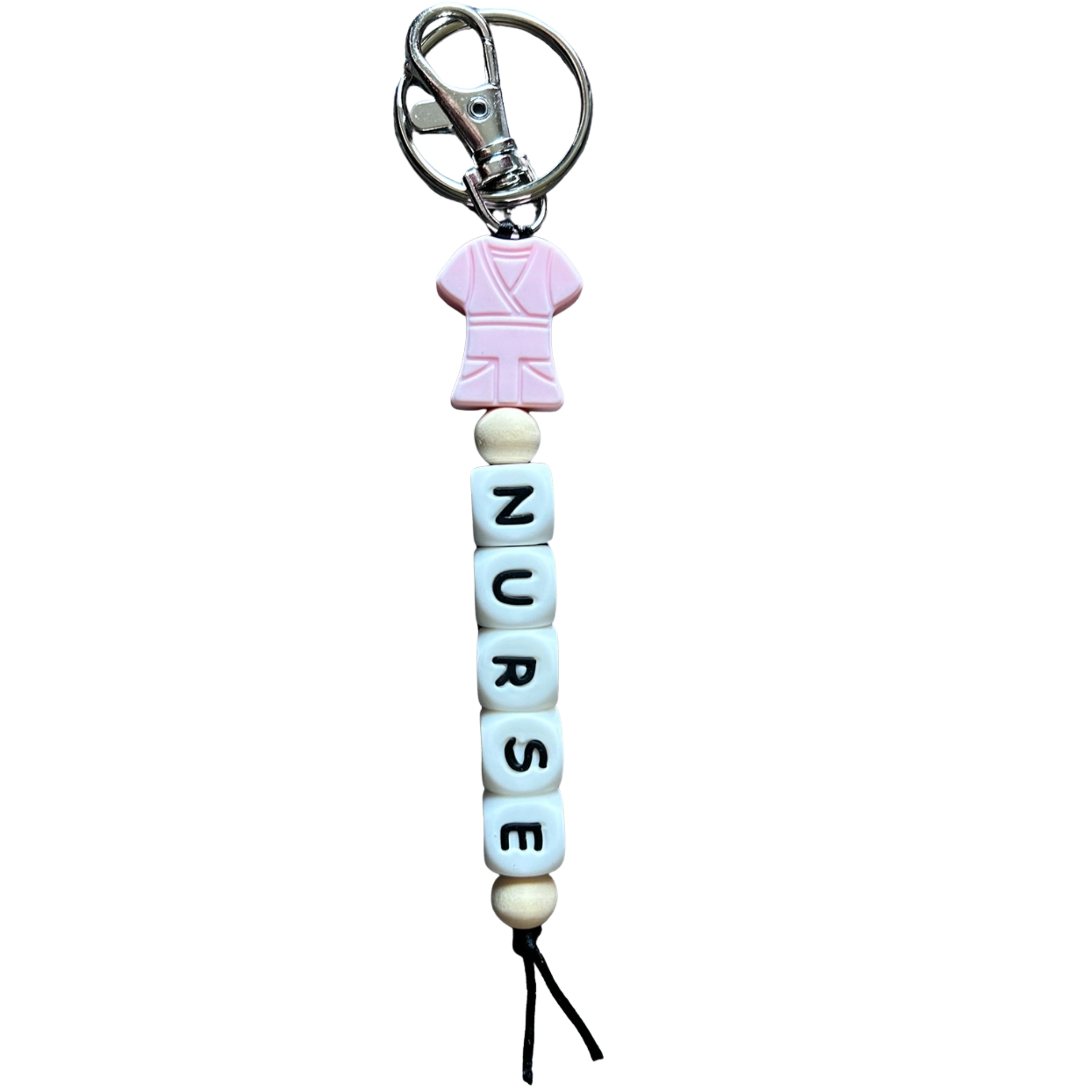 Nurse Scrubs Silicone Bead Keychain