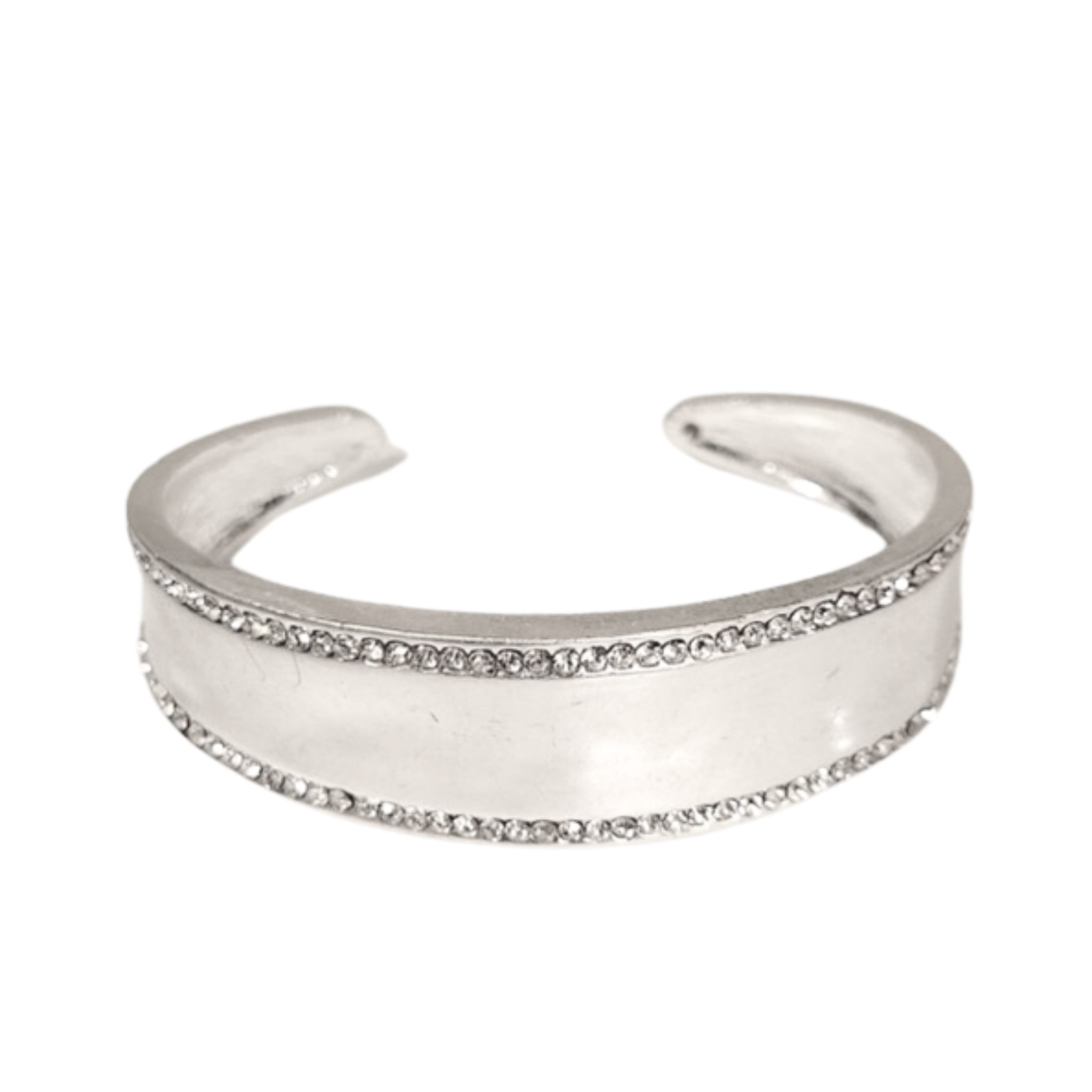 Brushed Metal & Rhinestone Bangle