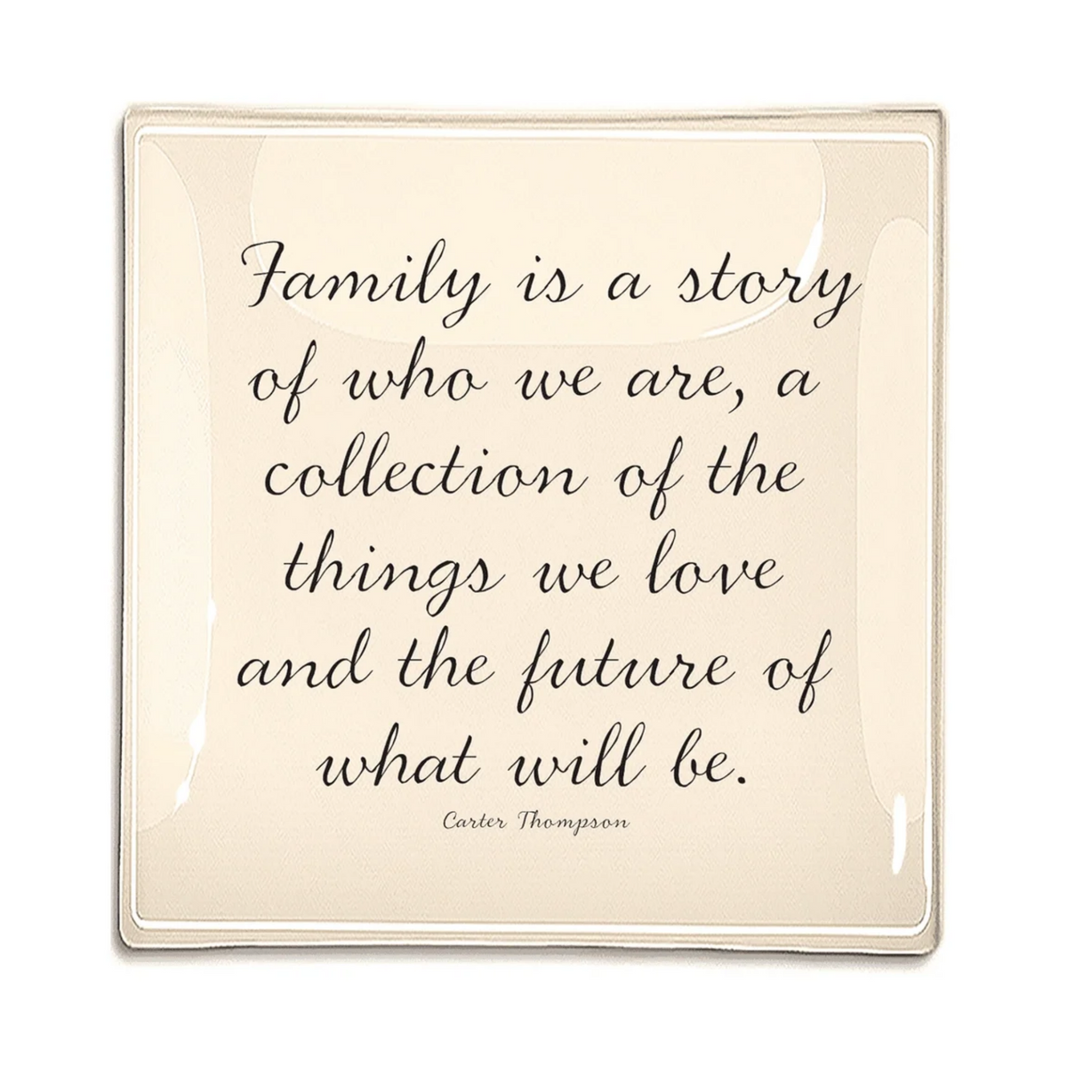 A Family Is A Story Decoupage Glass Tray