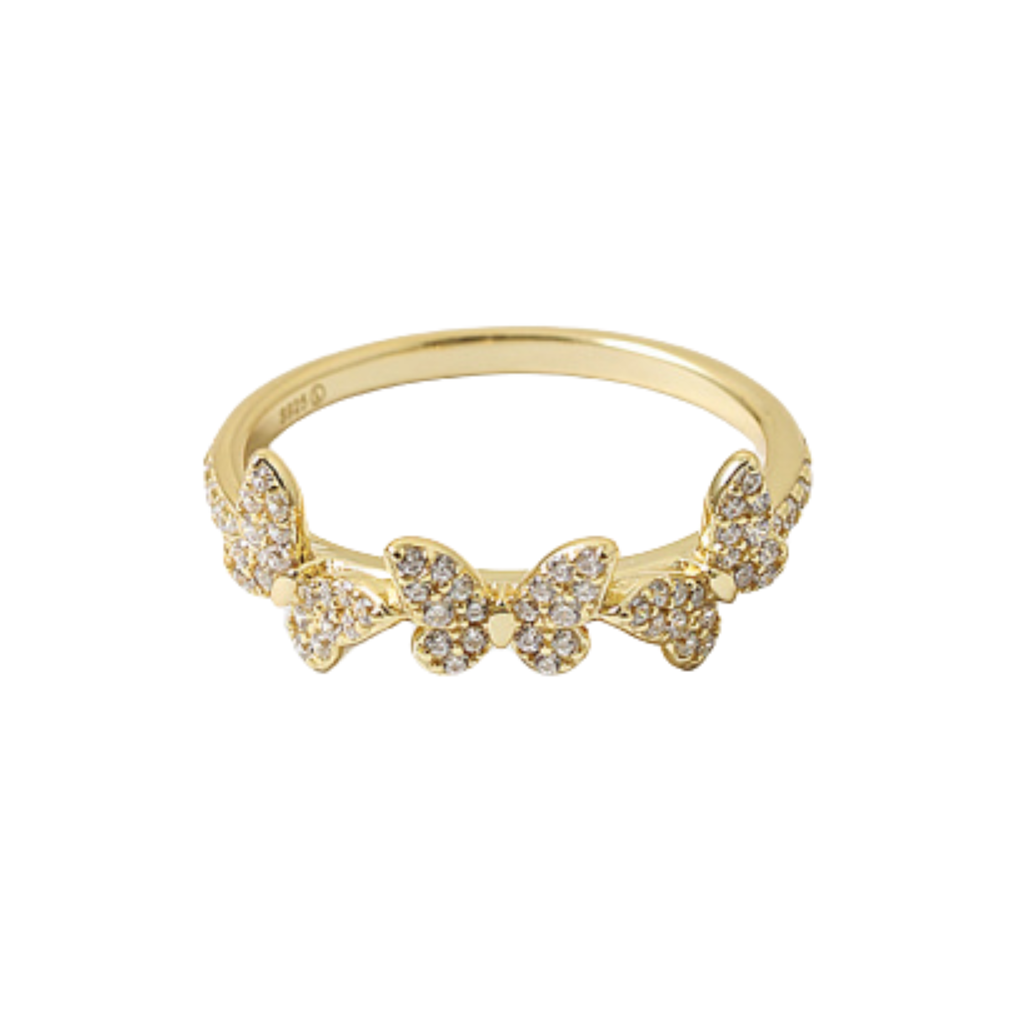 CZ Delicate Three Butterfly Ring