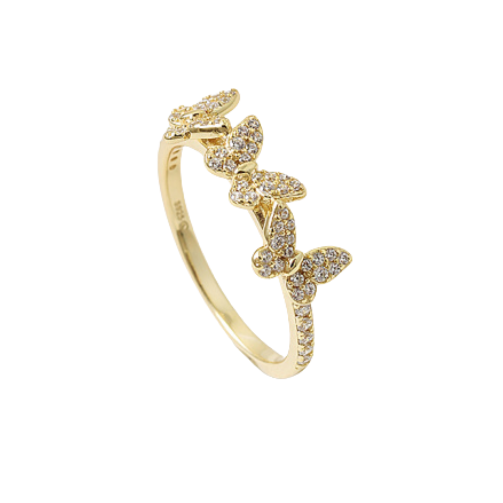 CZ Delicate Three Butterfly Ring