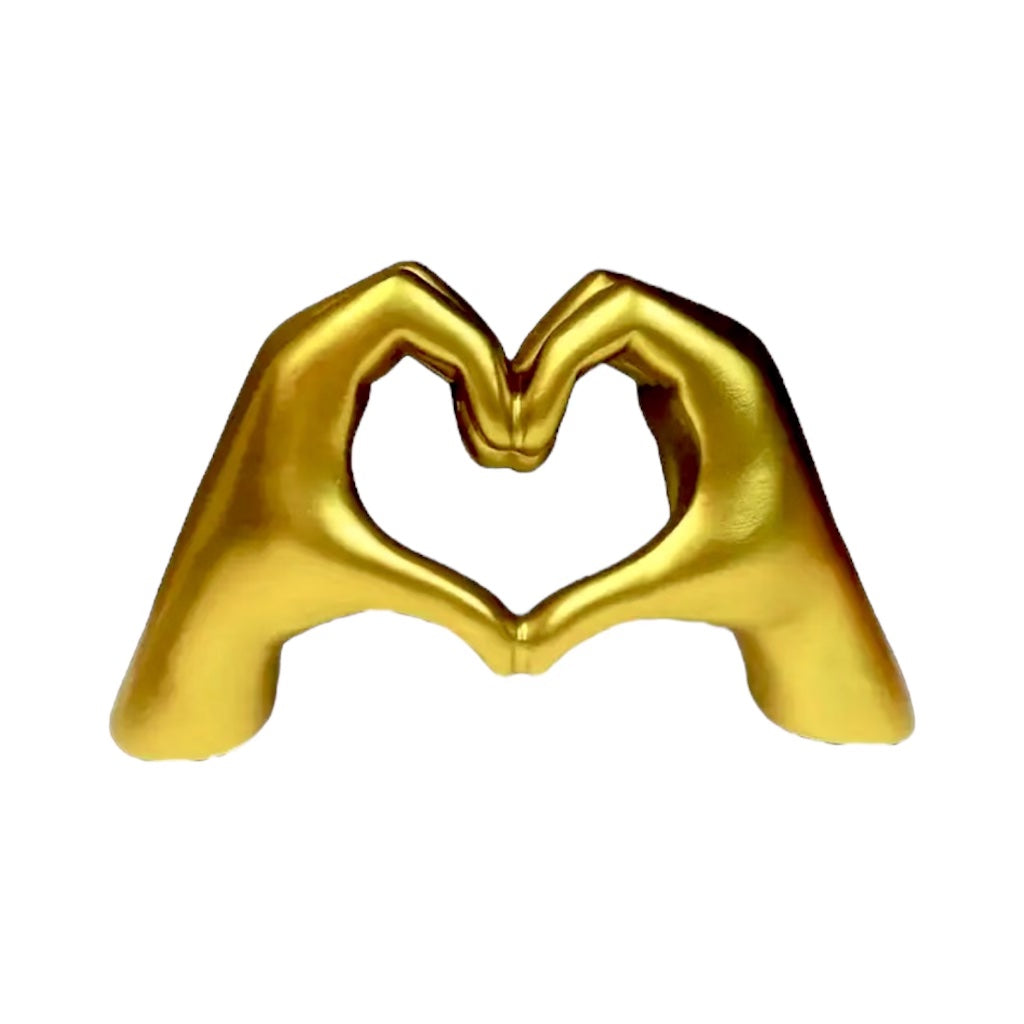 Gold Hand Heart Symbol Decor