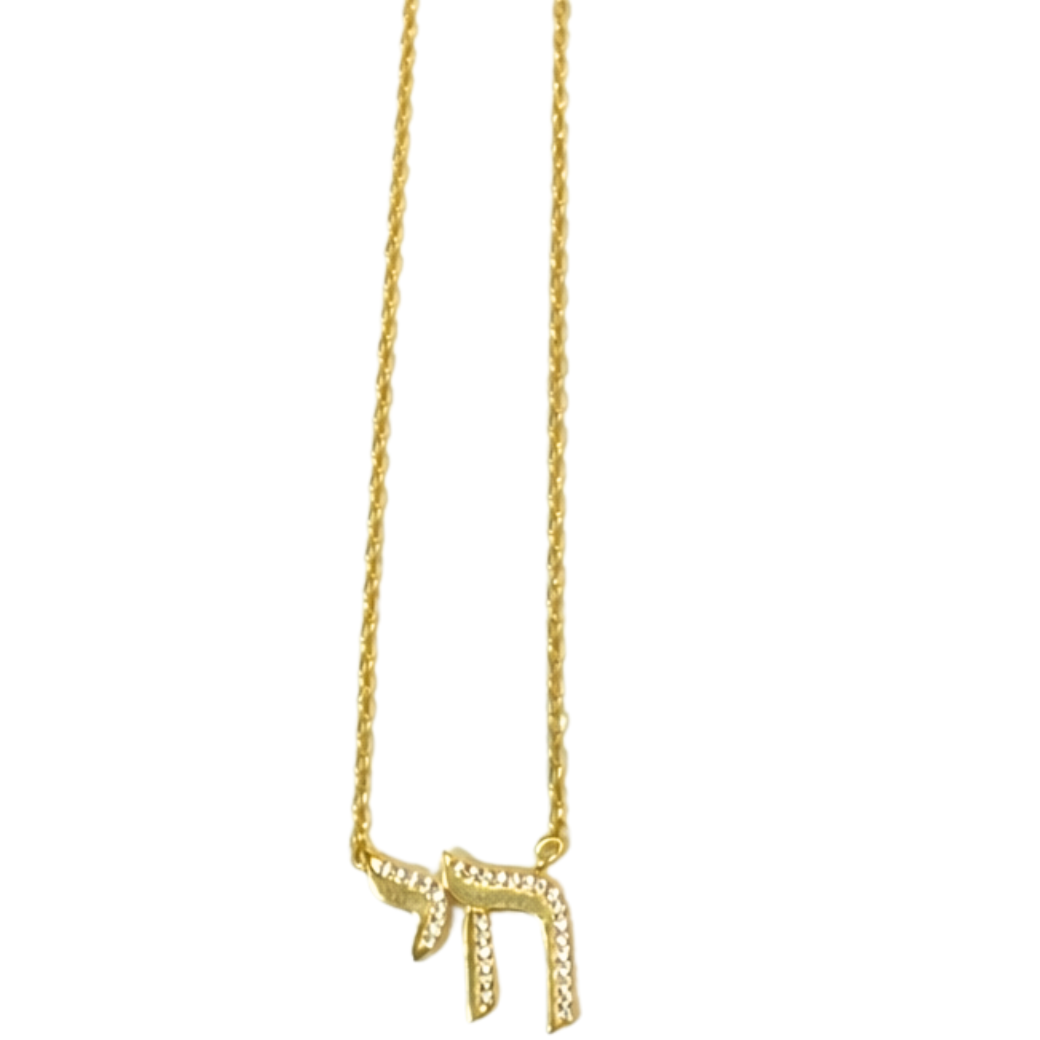 Private label Chai CZ outline necklace featuring a delicate heart and bow charm, elegant jewelry accessory.