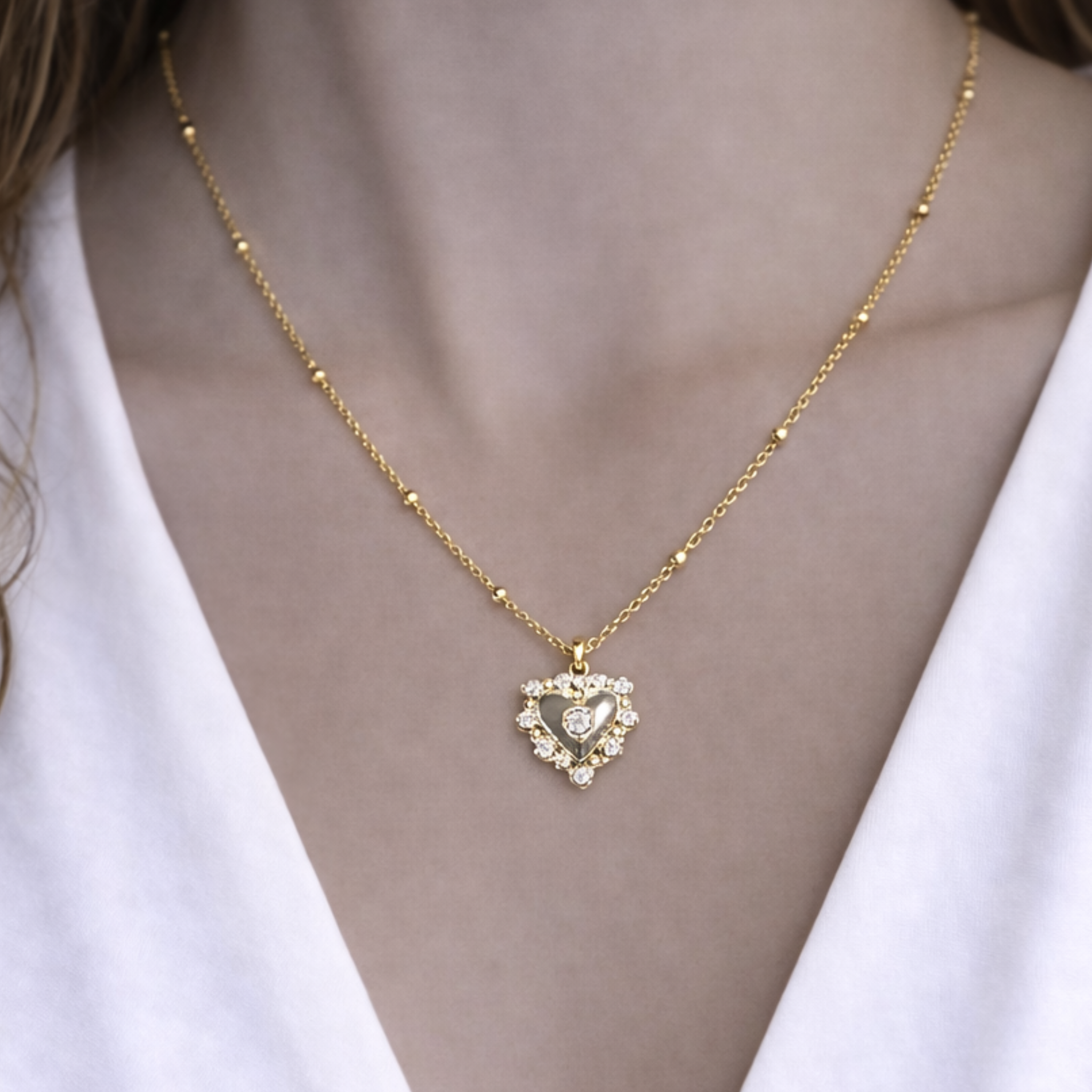 Heart cz necklace