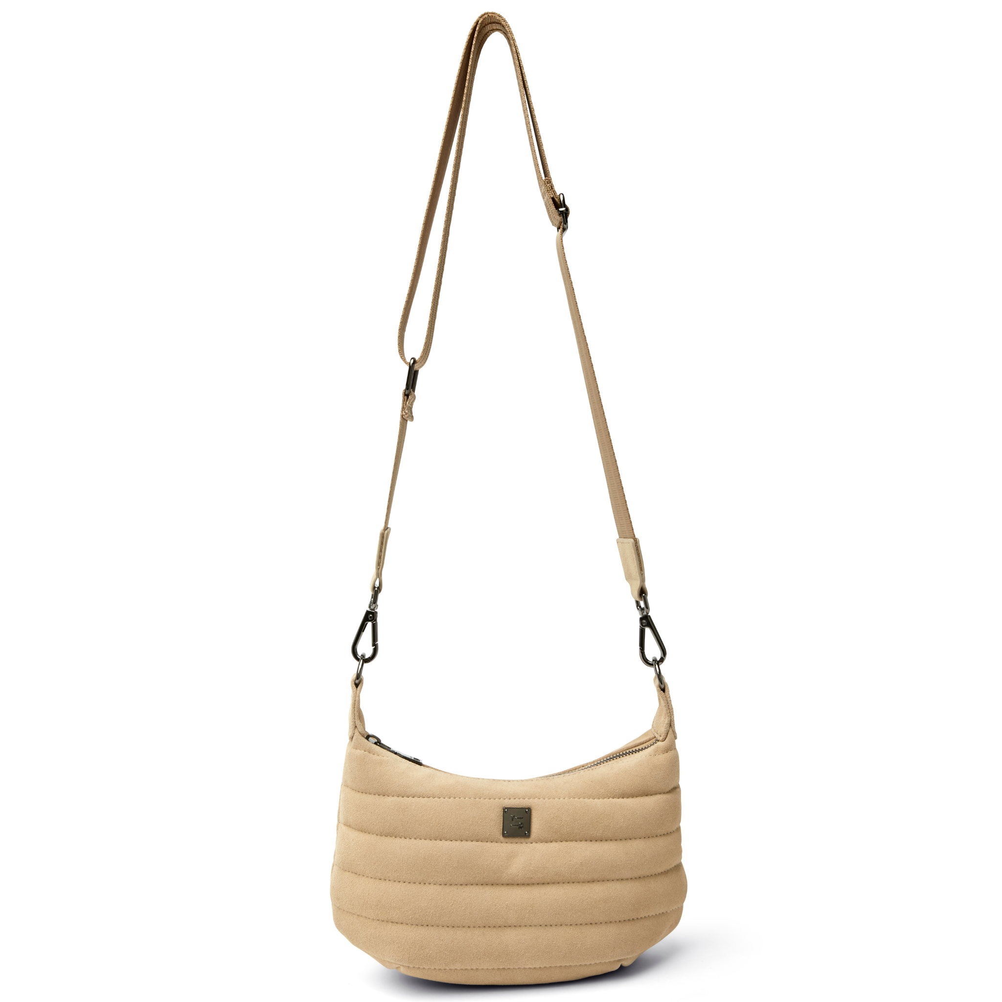 Think Royln Mini Moon handbag featuring a chic coquette heart and bow bag charm in a stylish design.