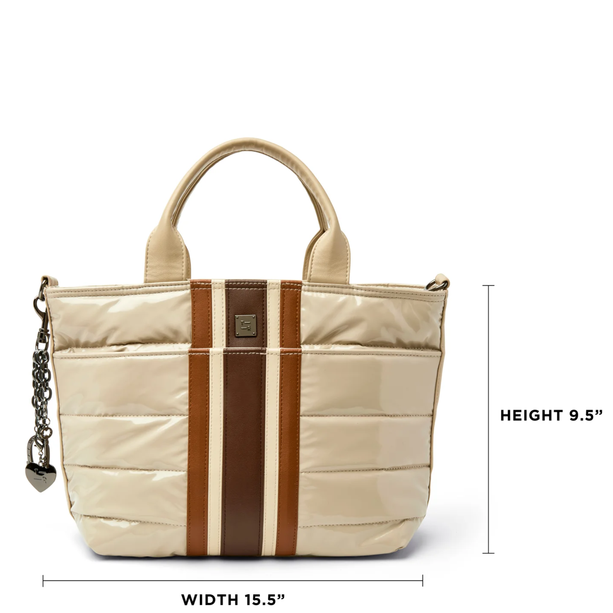 Travel-themed Getaway bag by Think Royln with a coquette heart and bow bag charm, stylish and functional for modern travel.
