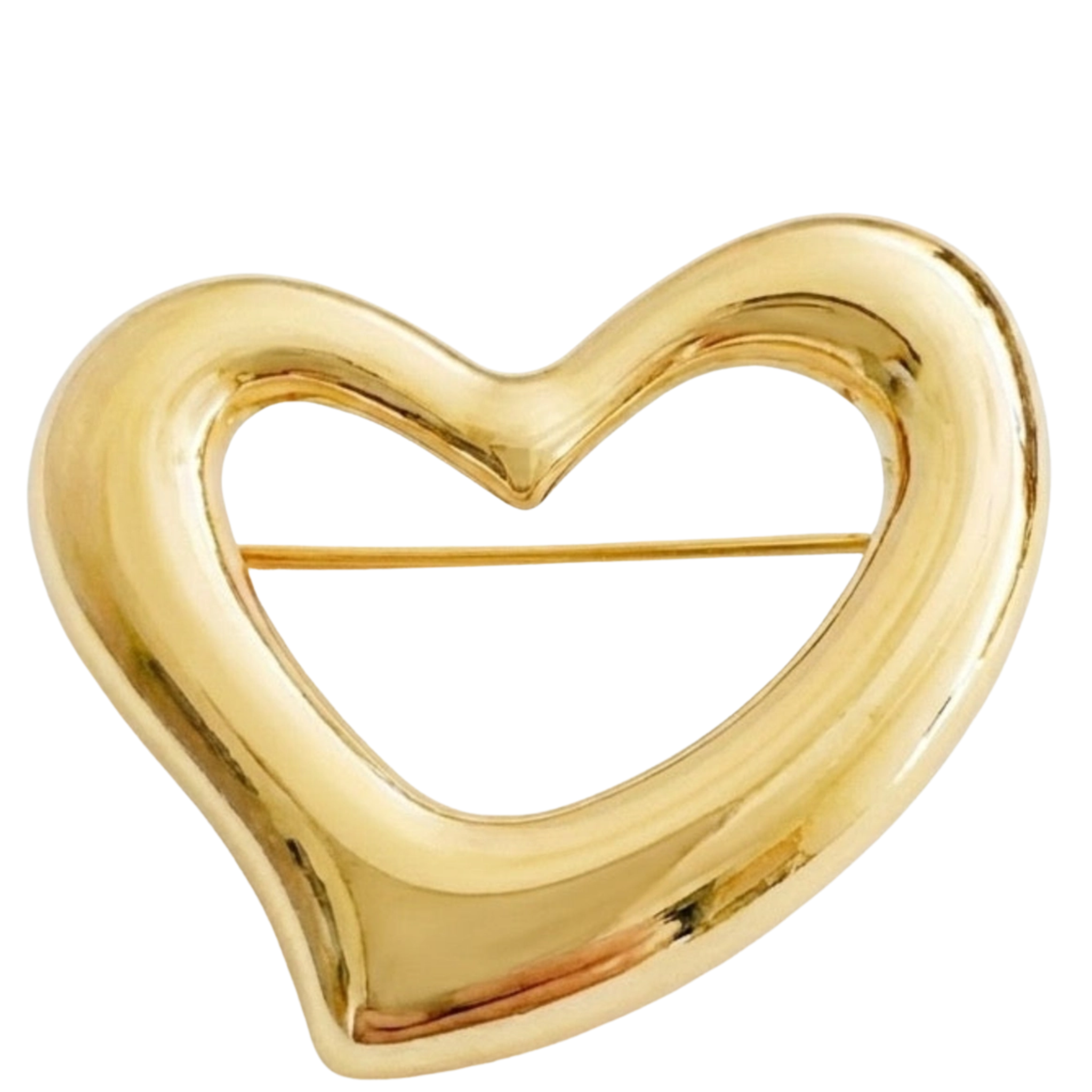Golden flow heart brooch pin by Ellison + Young featuring a delicate heart design with flowing gold details.