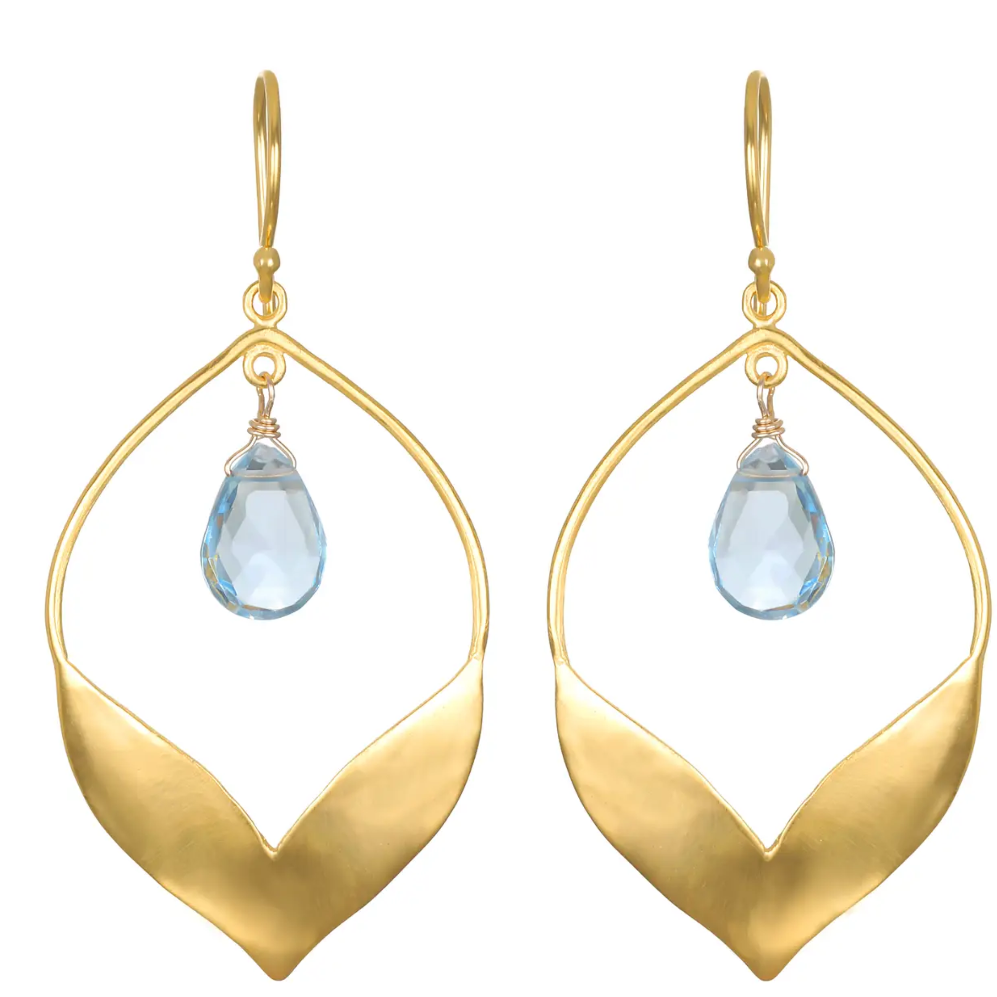Lotus - Blue Topaz Lotus Earrings