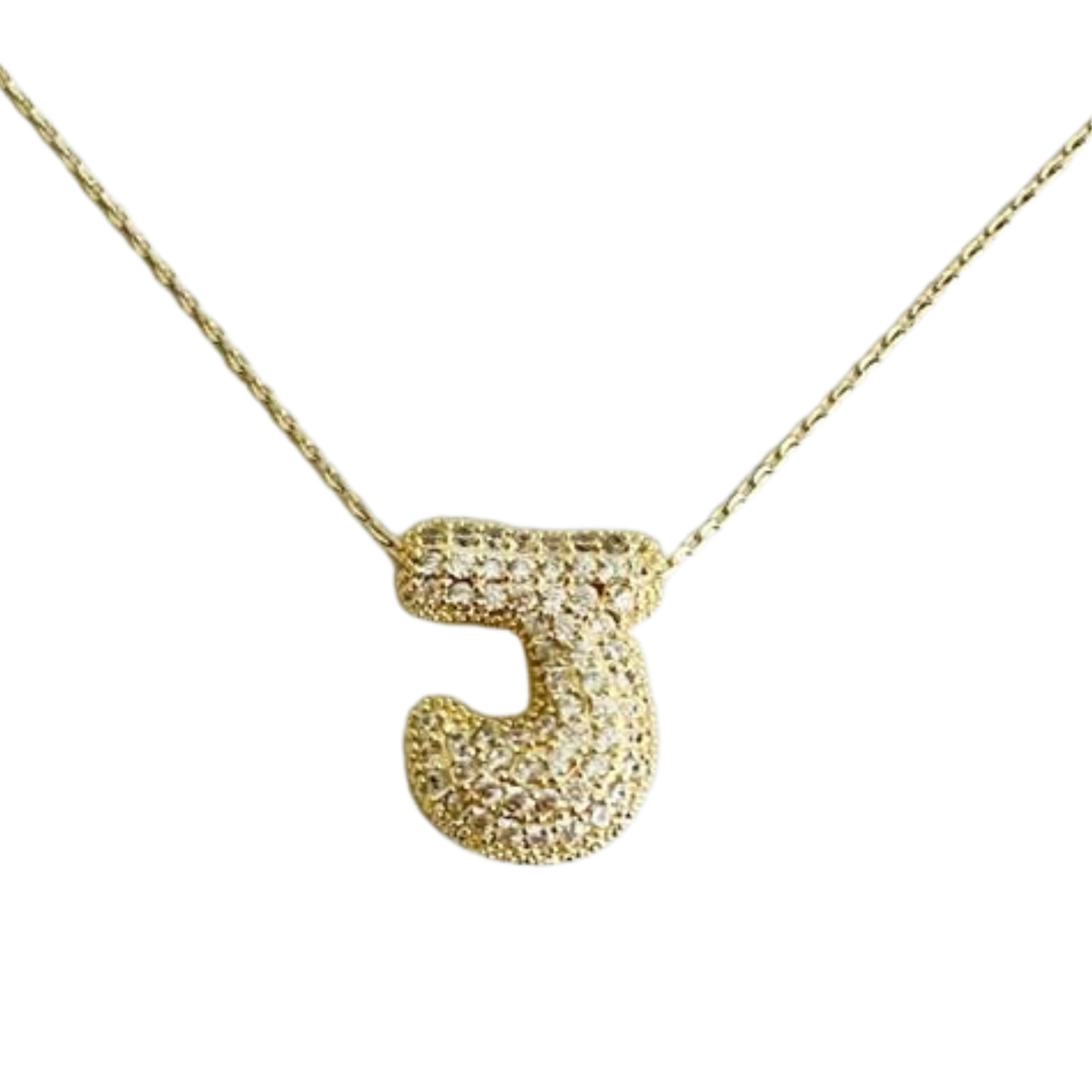 Crystal Bubble Initial Necklace