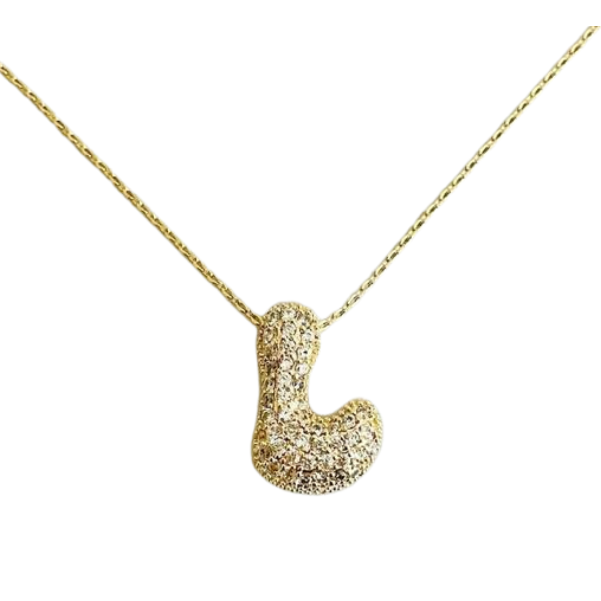 Crystal Bubble Initial Necklace