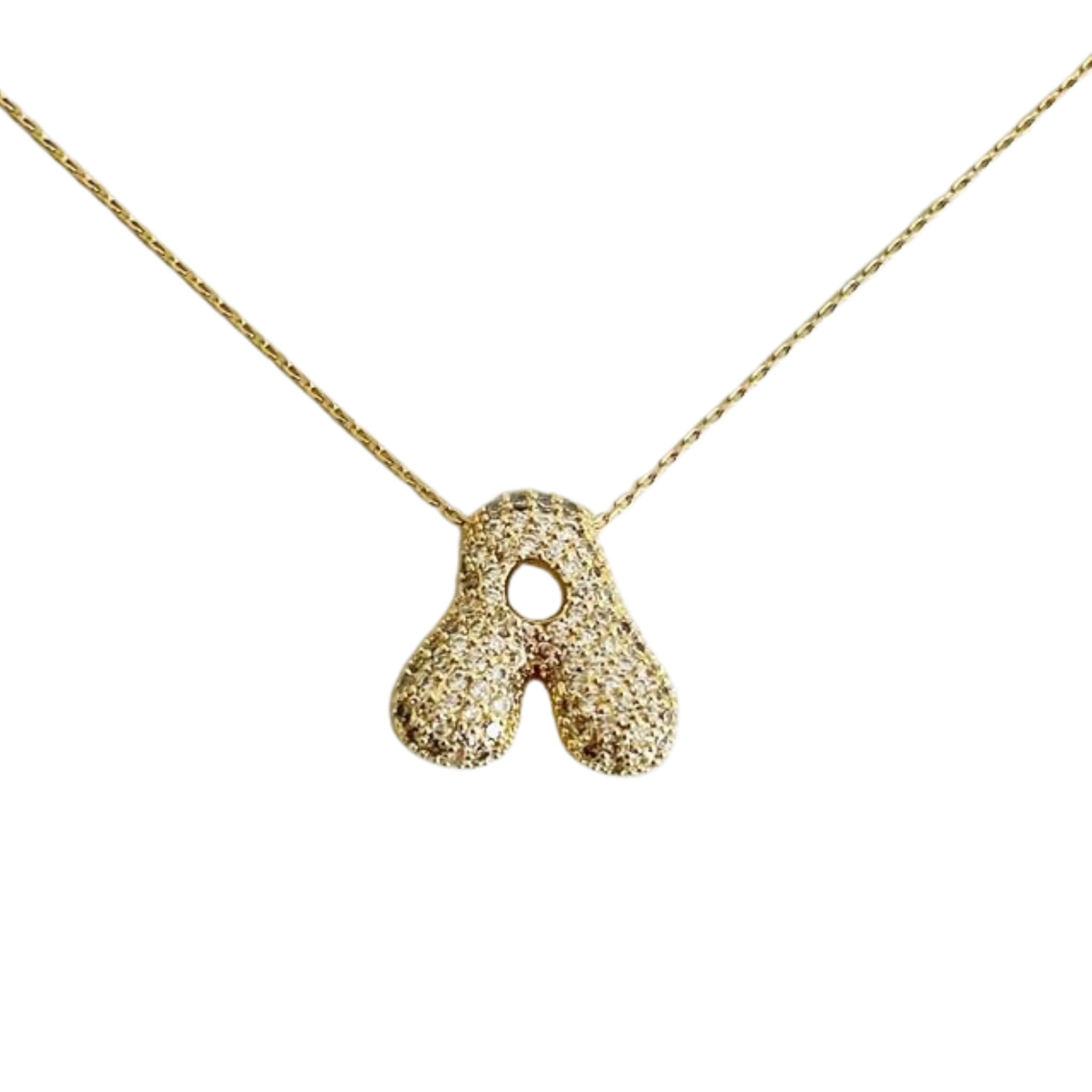 Crystal Bubble Initial Necklace