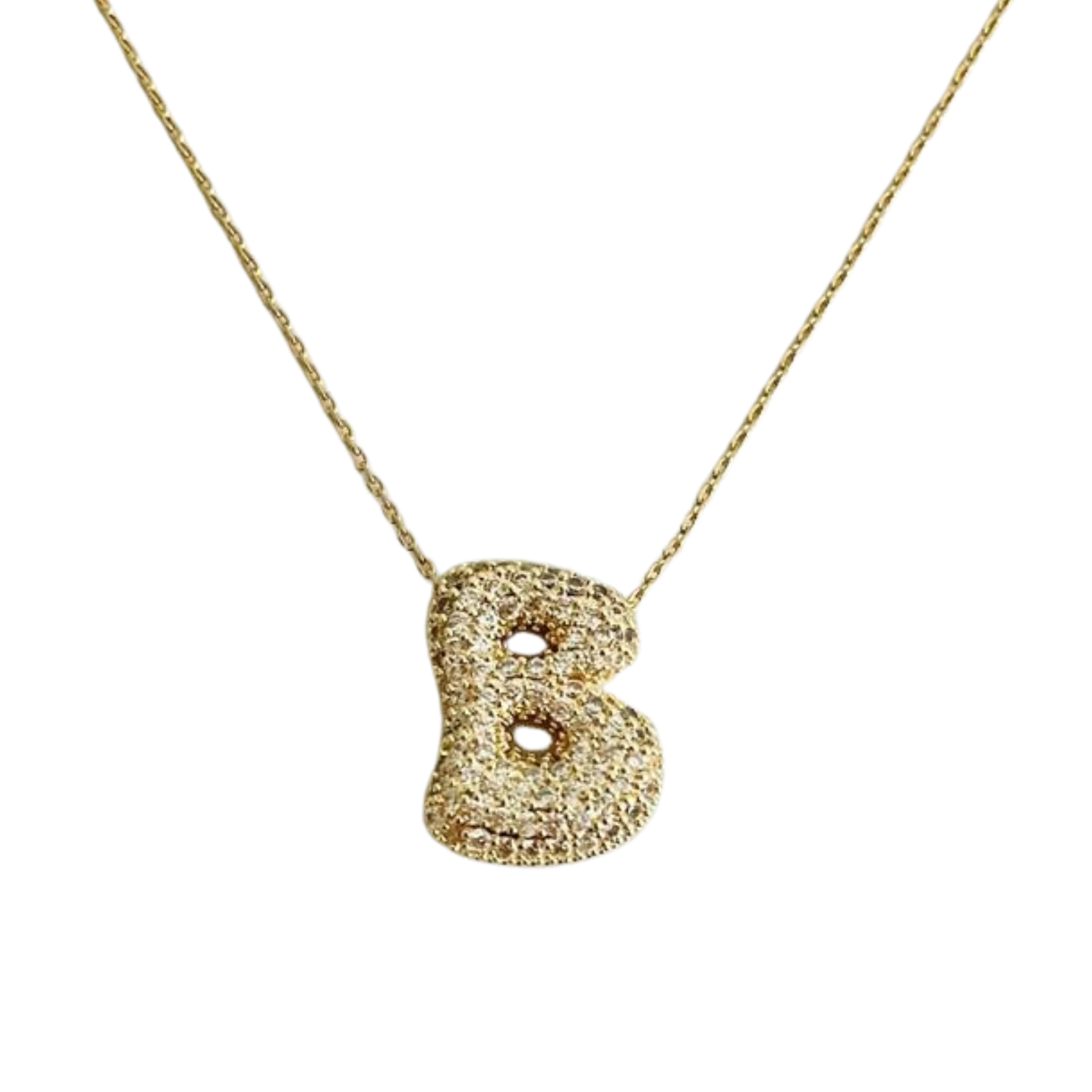 Crystal Bubble Initial Necklace