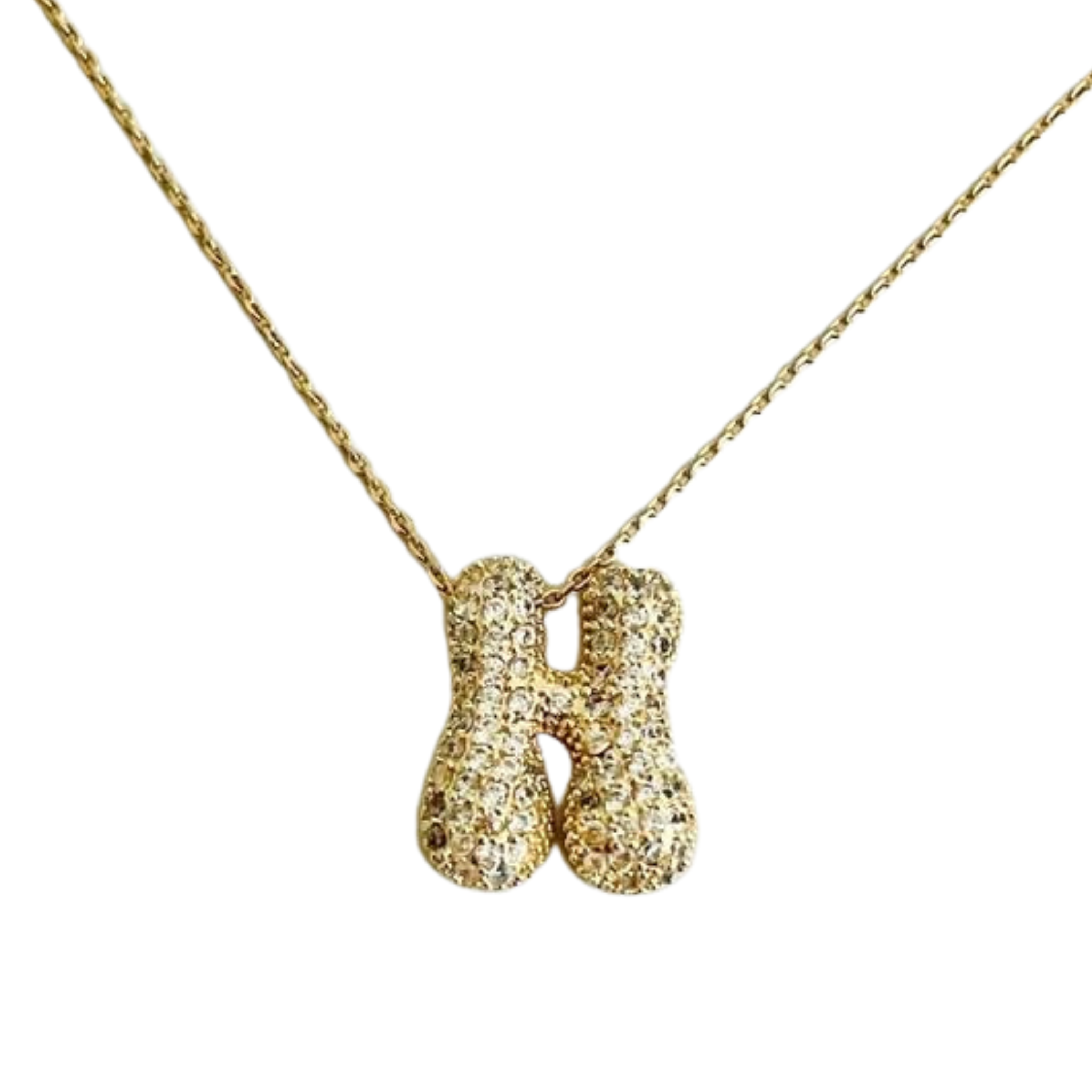 Crystal Bubble Initial Necklace