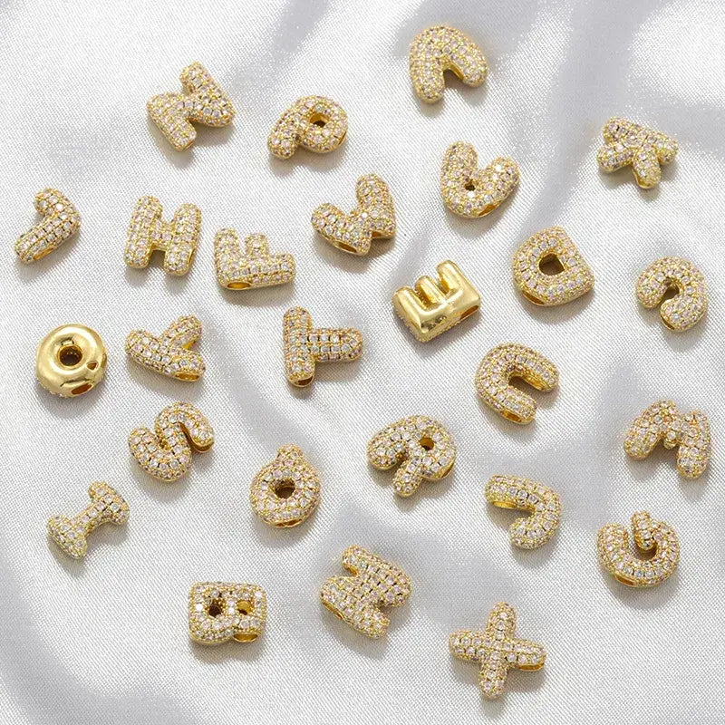 Rhinestone Mini Initial Letter Charms - Let's Bag It 