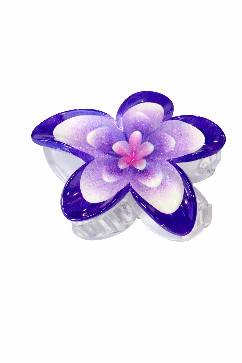 🌸 Hawaiian Plumeria Flower Hair Claw Clip – Glossy Floral Claw Clip