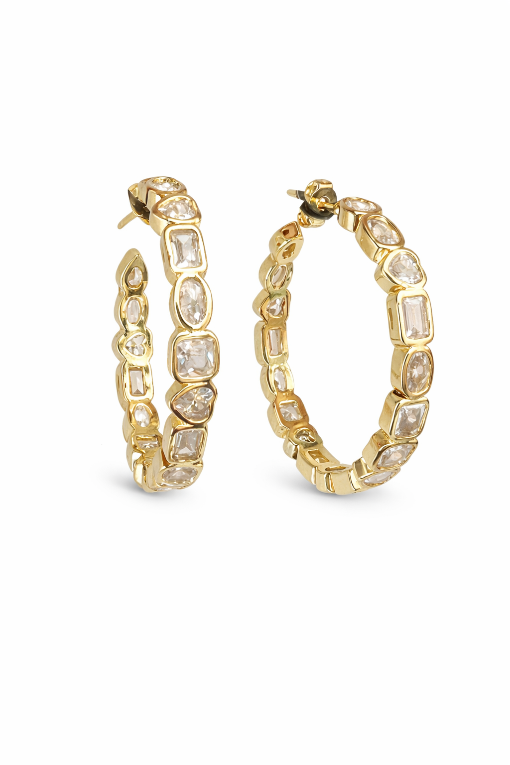 Gold Judy Hoop earring by Gemelli featuring a sleek, circular design perfect for stylish jewelry accents.