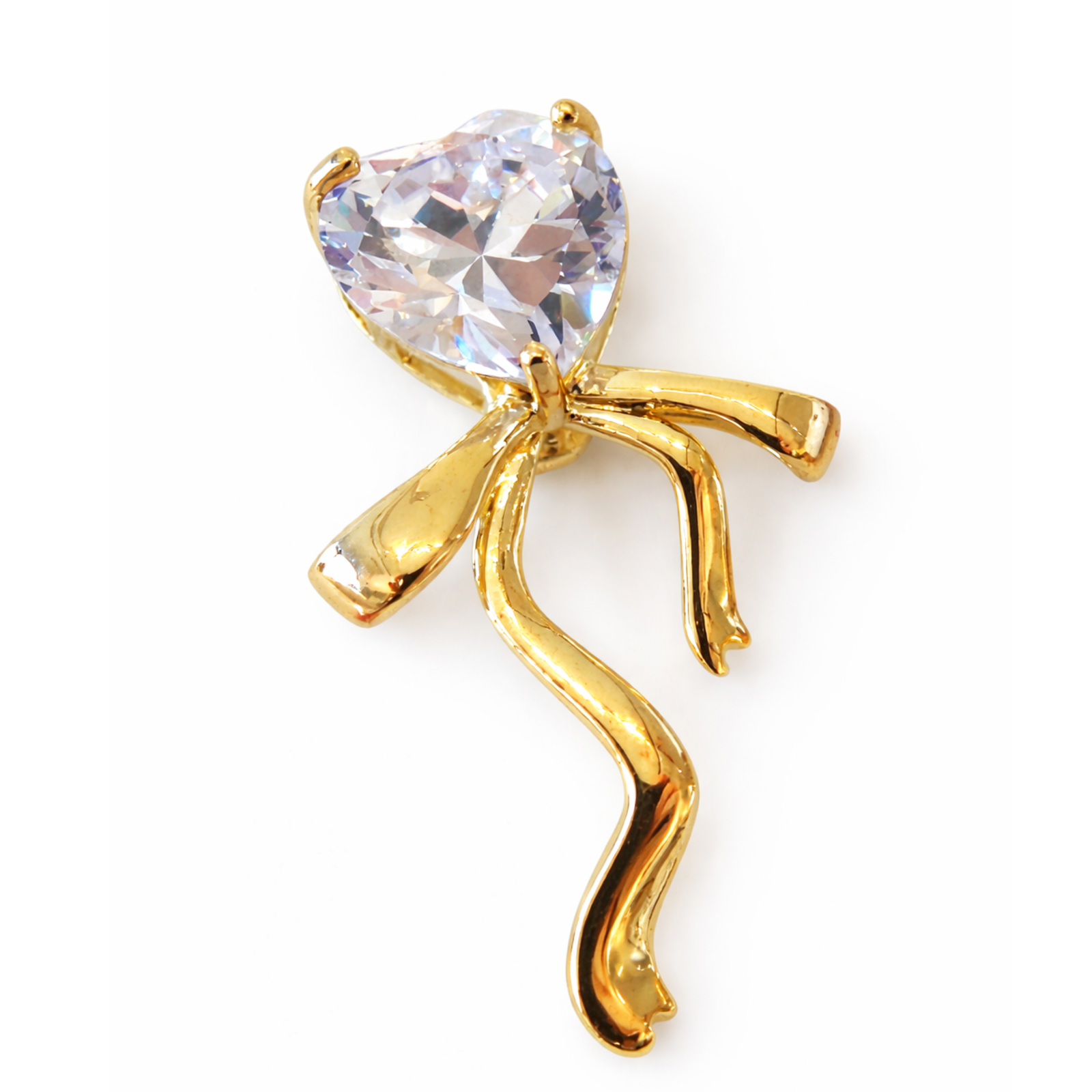 🎀💛 Amour Ribbon Heart Brooch
