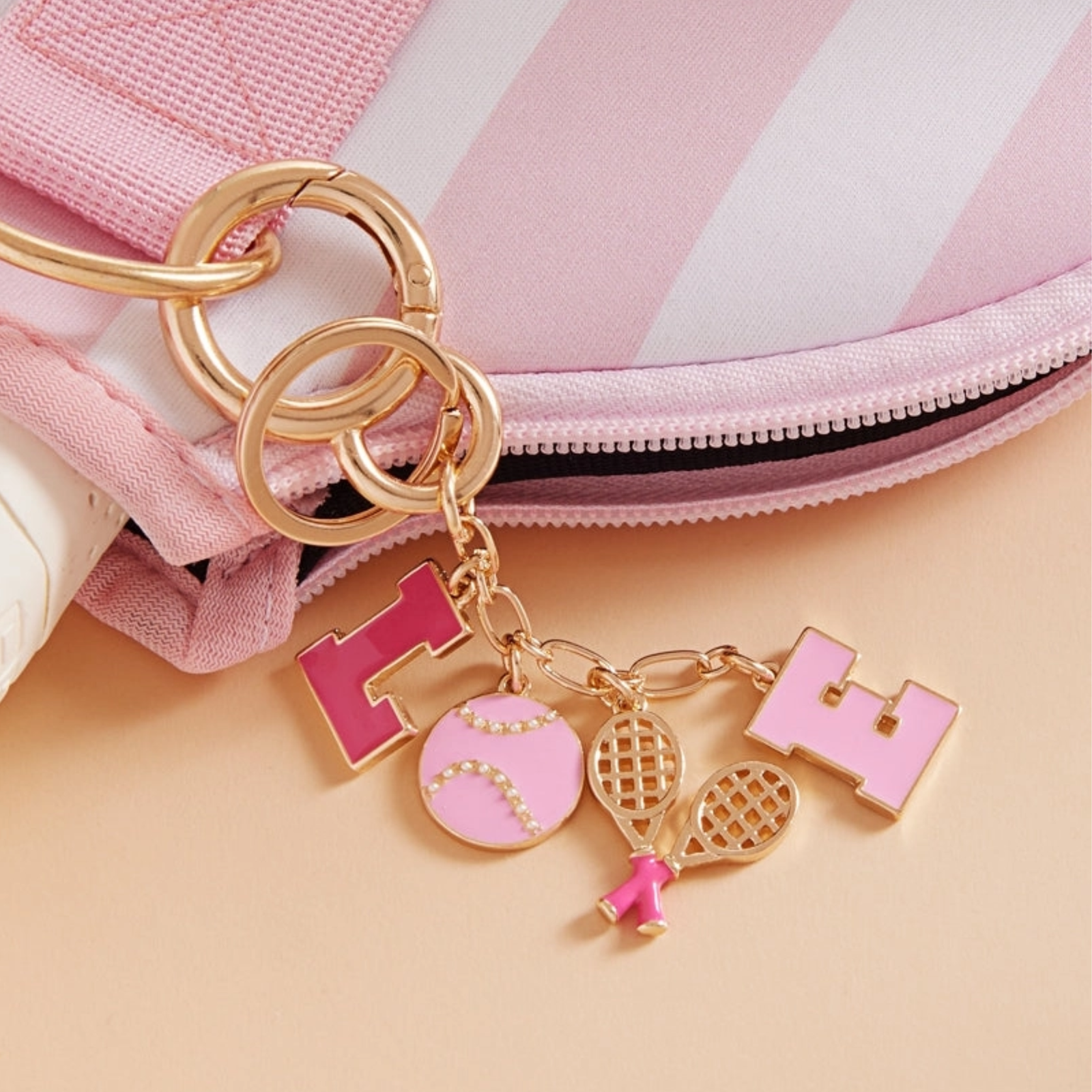 Sports Love Tennis Icons Bag Charm and Keychain