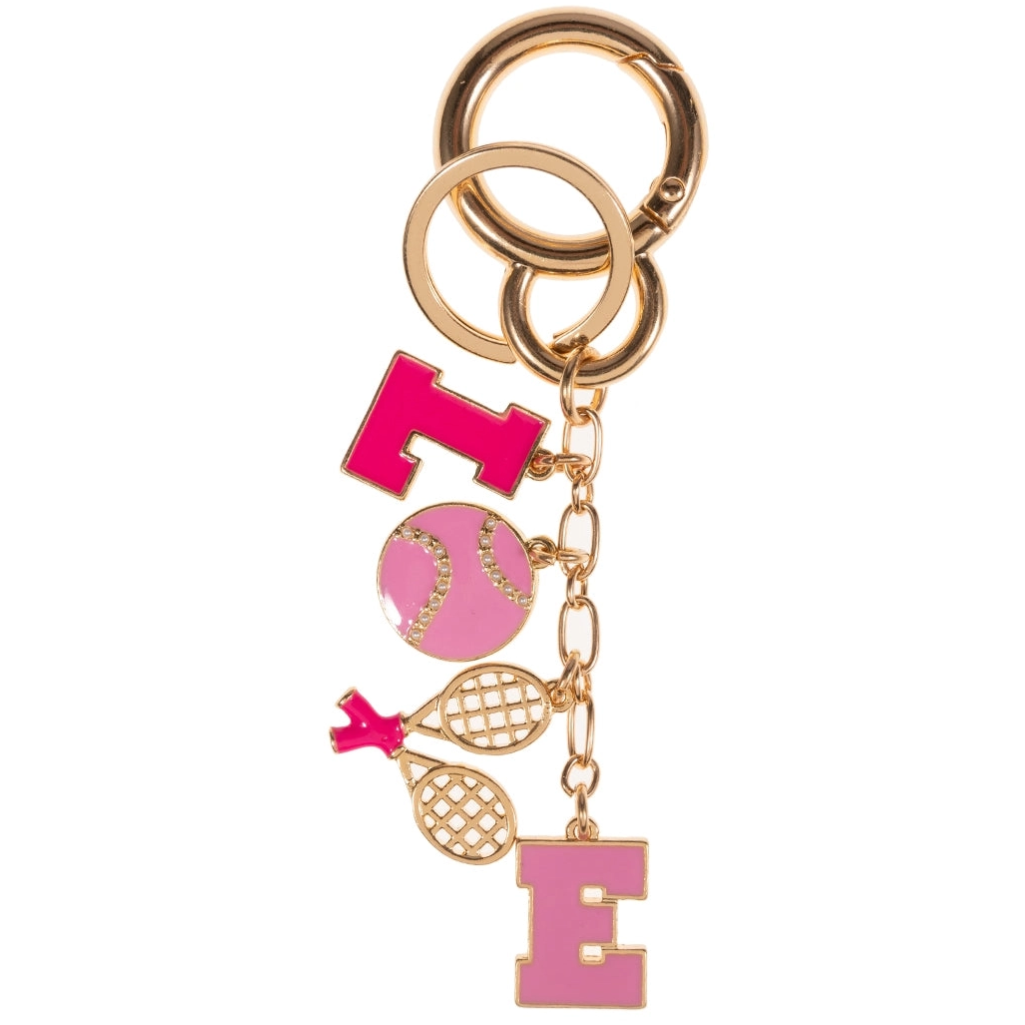 Colorful tennis icons bag charm and keychain by Private Label featuring multicolor tennis ball designs.