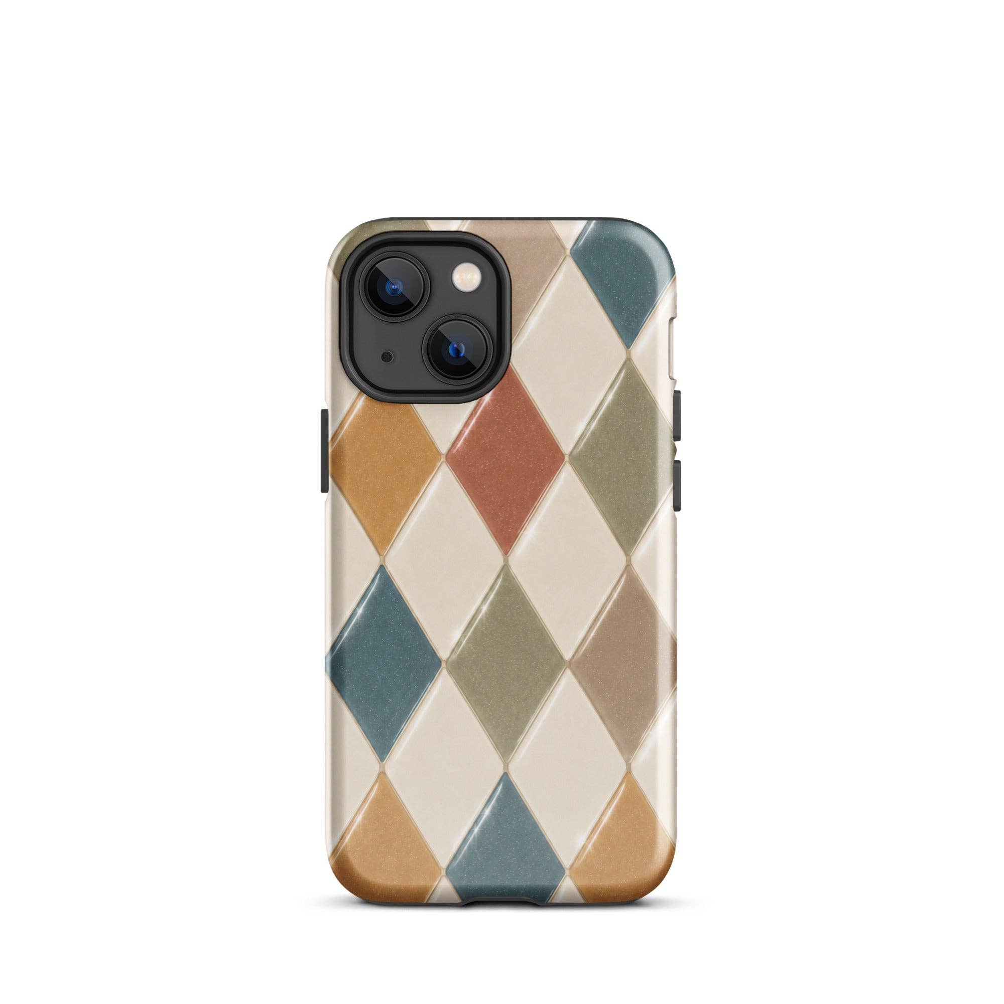 Green Tan Turquoise Argyle iPhone Case