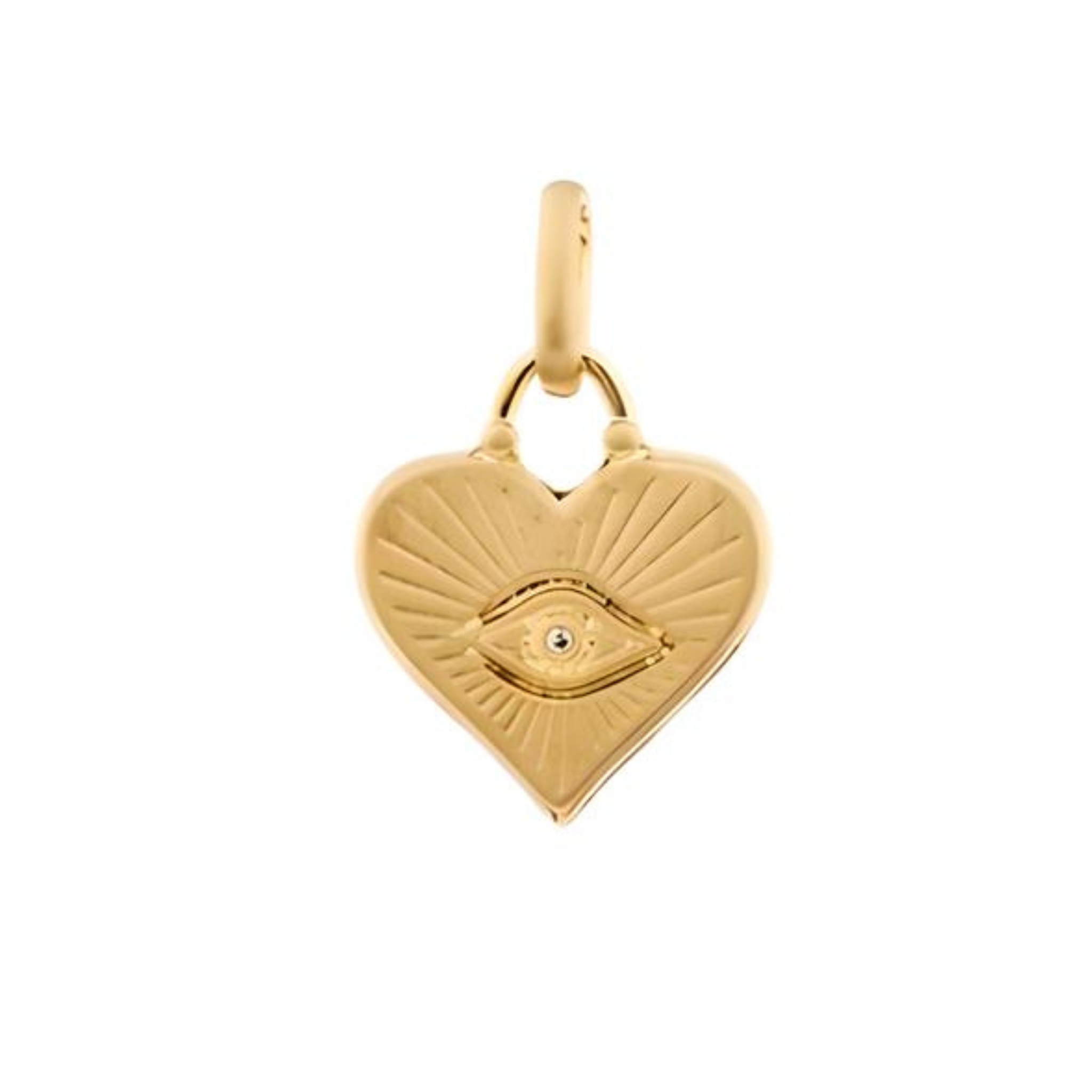 Etched Evil Eye Heart Bale Charm