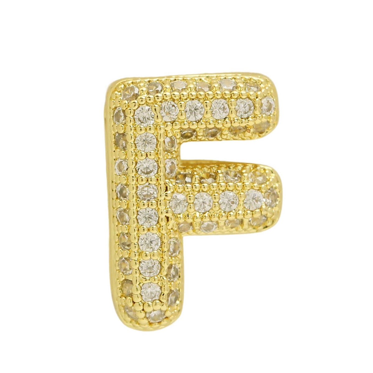 Silver slider initial charm for watch bracelet, featuring engraved letter design, by private label brand.