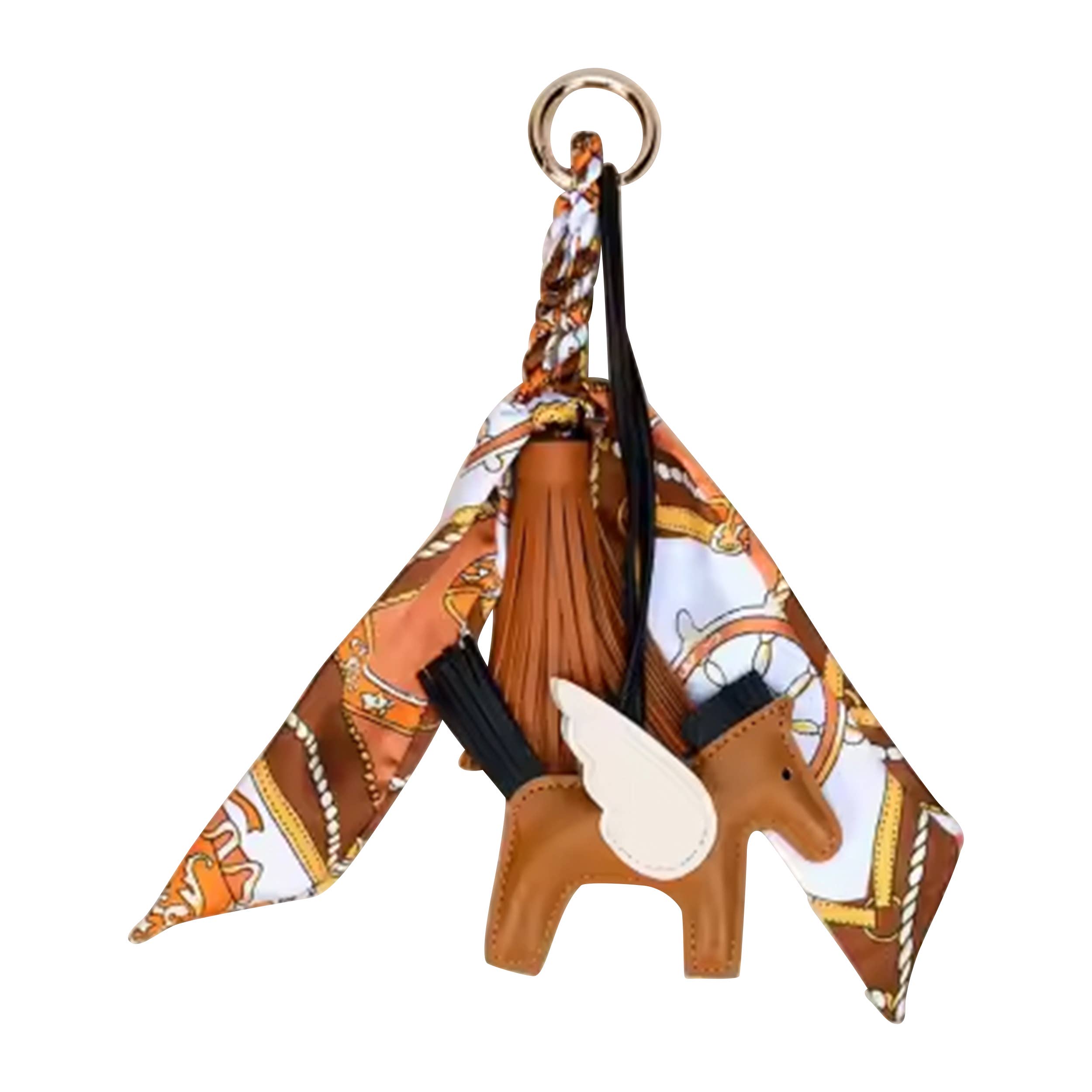 Malibu Sugar horse charm bag charm with colorful scarf detail hanging from a keyring or strap.