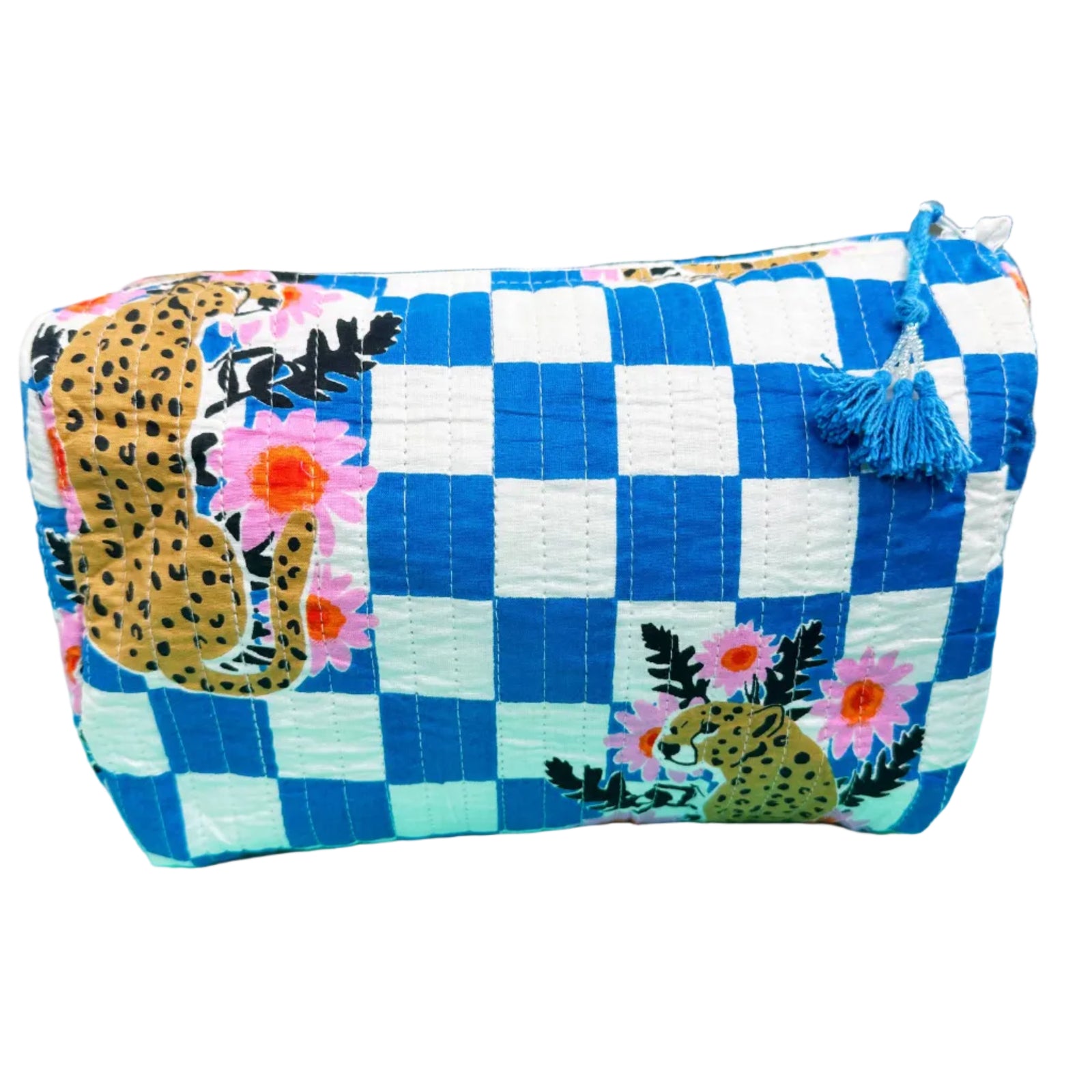 Quilted Makeup Bag | Travel Cosmetic Toiletry Bag | Jaguars