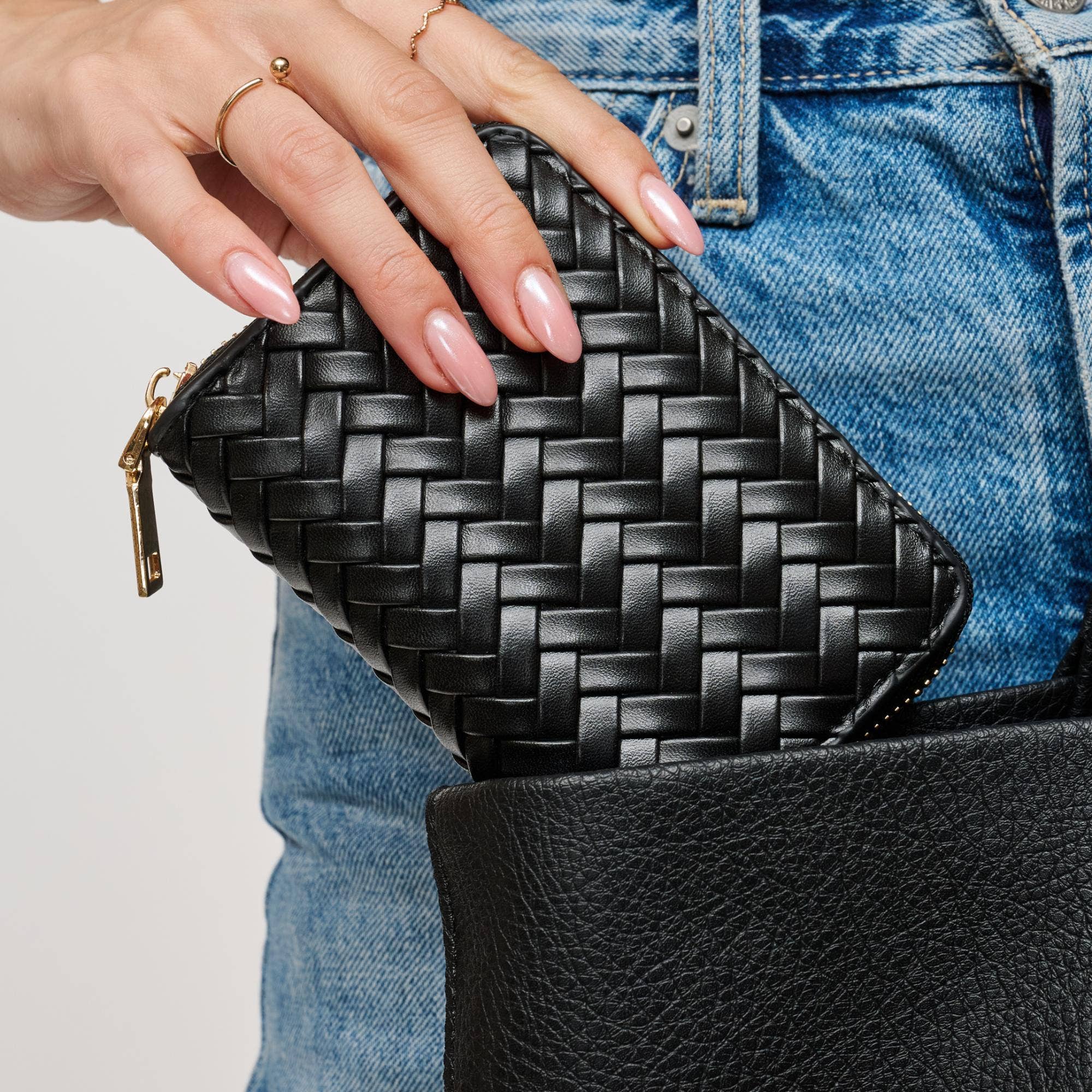 Urban Expressions Jocelyn Wallet in sleek design with multiple card slots and a zippered coin pocket.