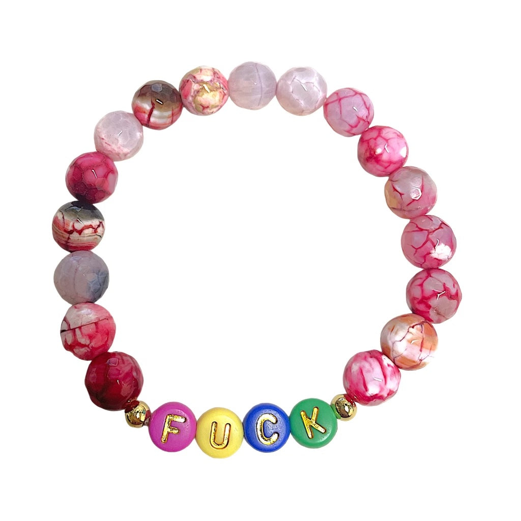 F*ck, Love, Laugh Gemstone Bracelets